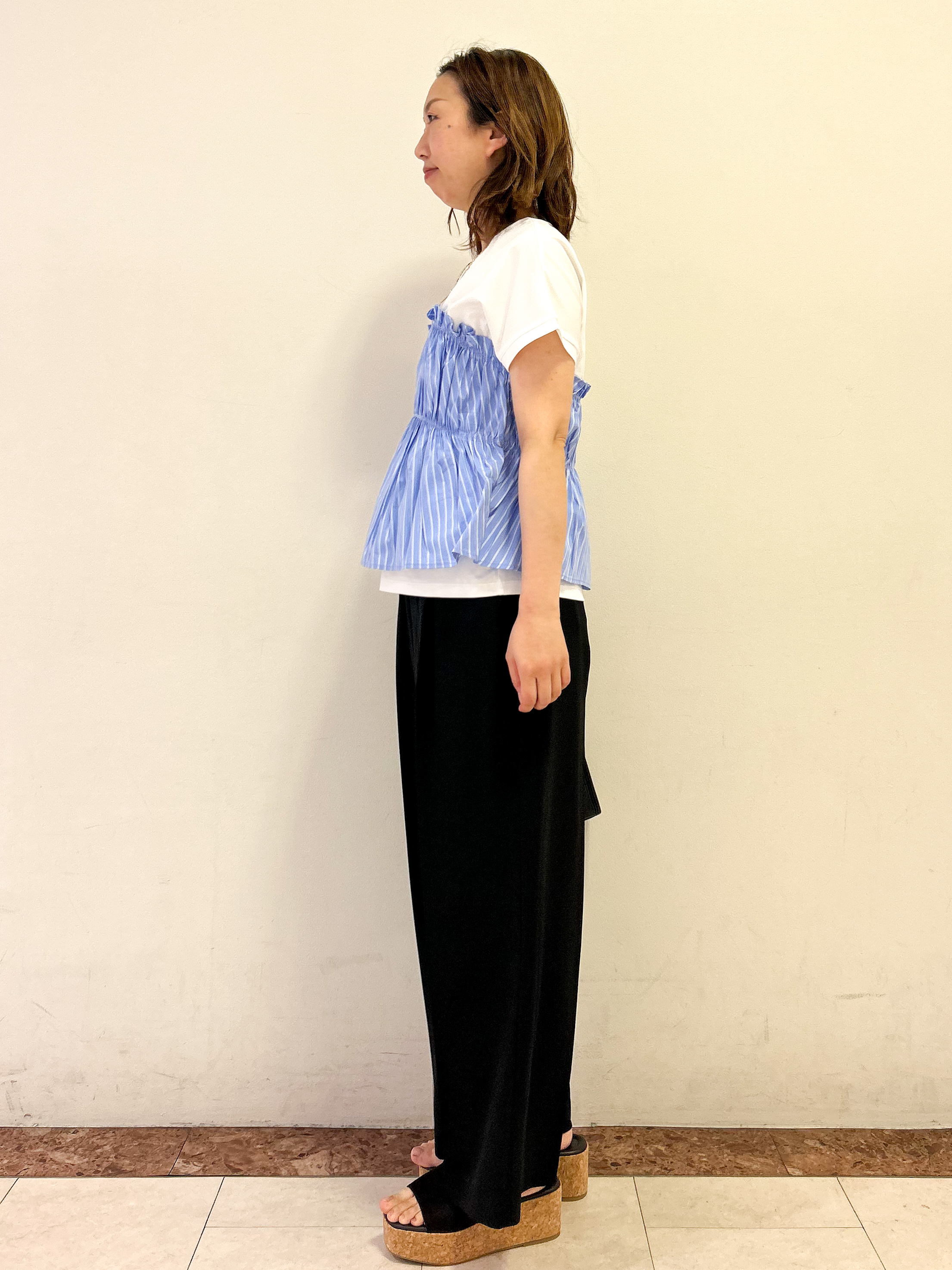 madokaさんの「OPAQUE.CLIP｜ビスチェドッキングTシャツ【洗濯機OK】」を使ったコーディネート