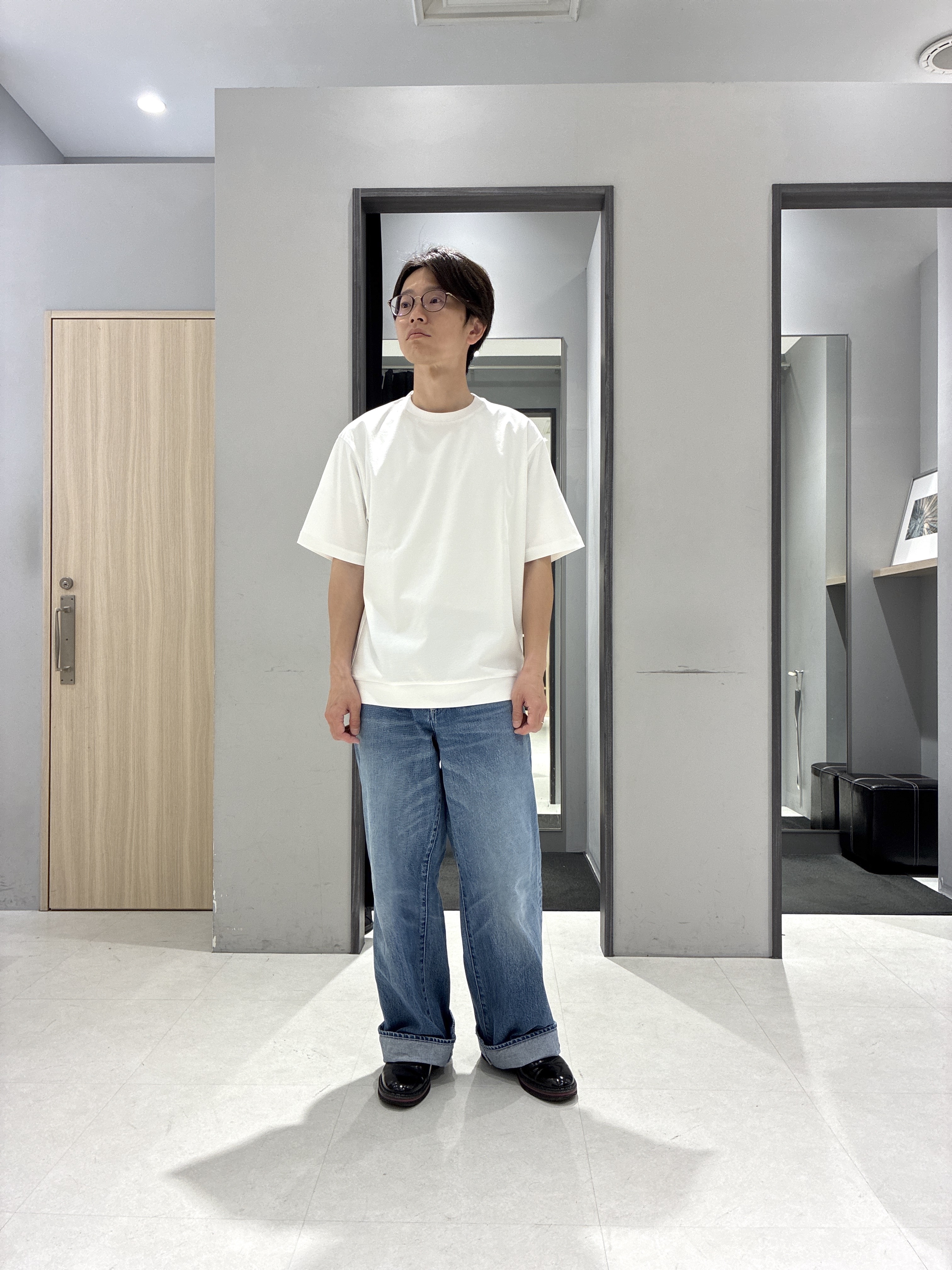 わいずみさんの「TAKEO KIKUCHI｜【BOWLER HAT LABEL】ビリケンさんプリント 半袖シャツ」を使ったコーディネート