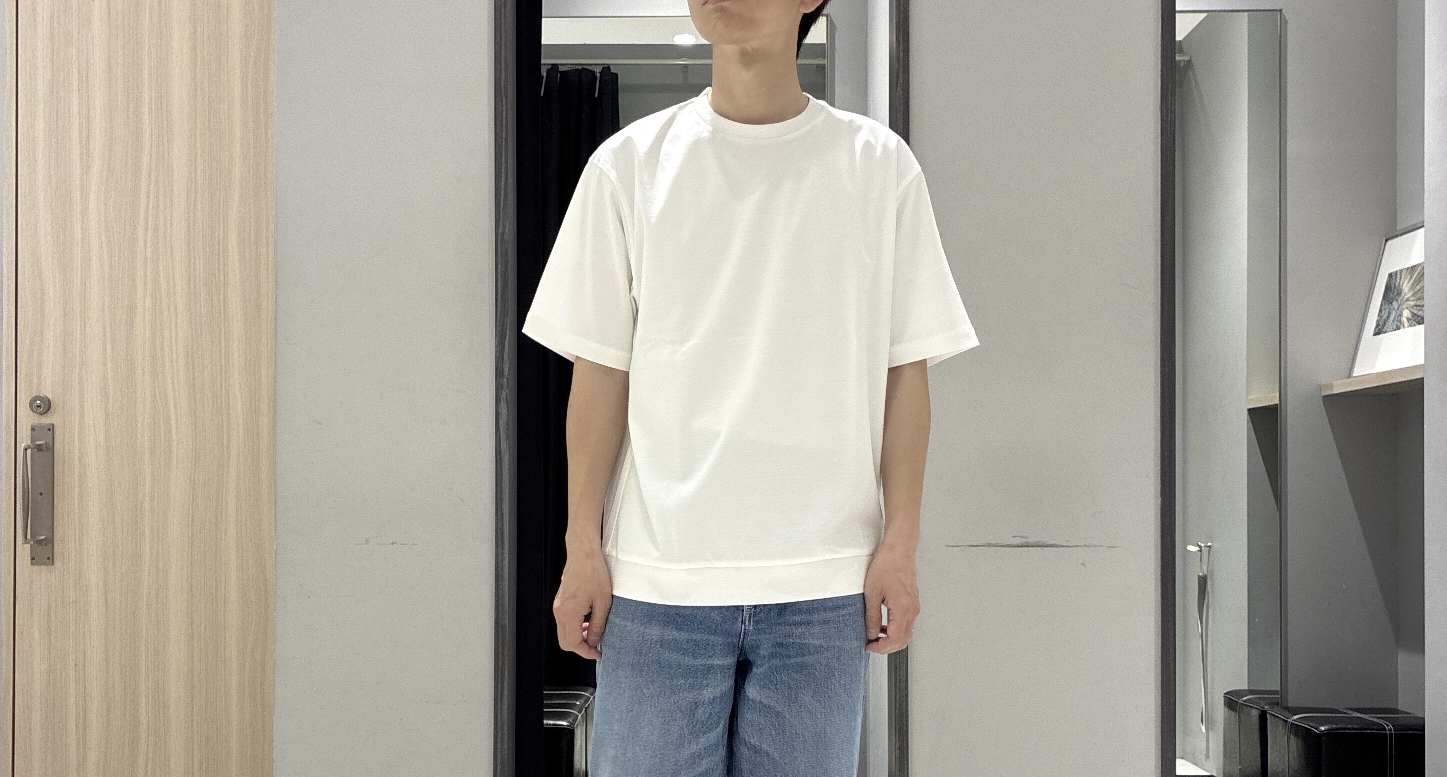 わいずみさんの「TAKEO KIKUCHI｜【通気性】トリコットサッカー 7分袖シャツ」を使ったコーディネート
