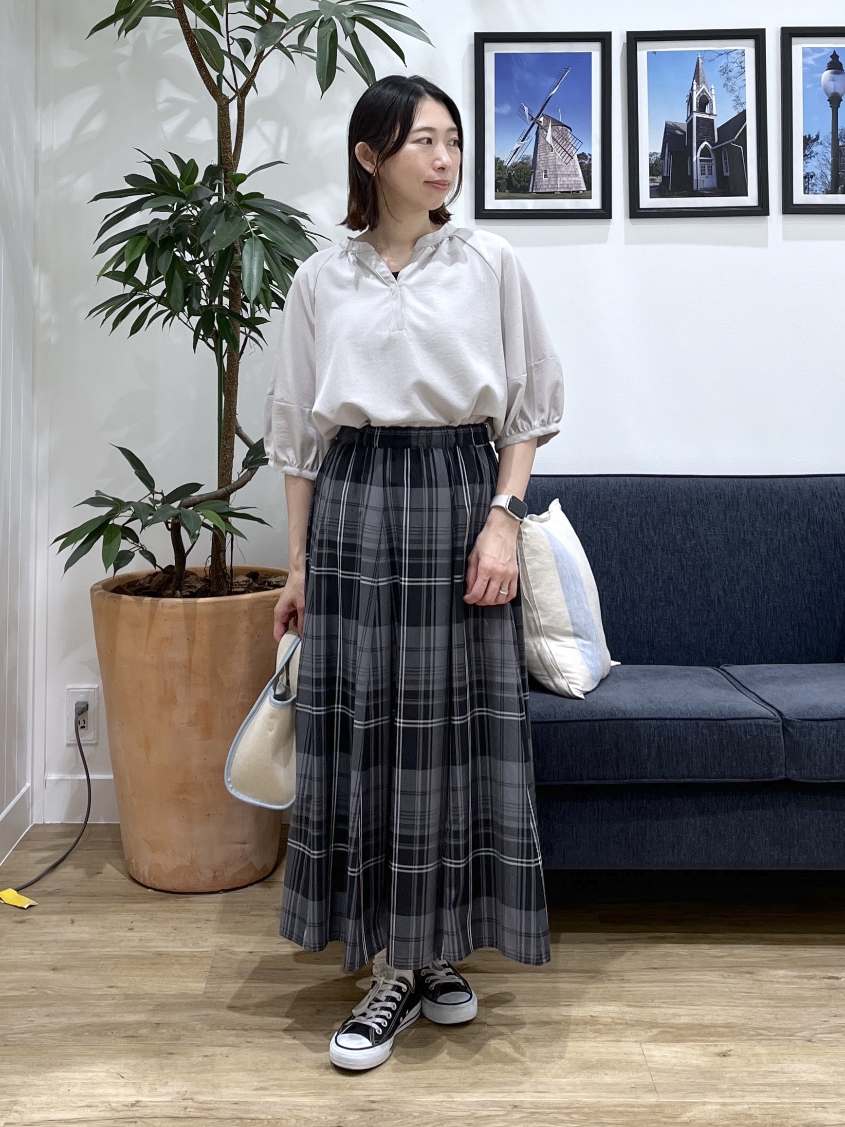canaさんの「Dessin｜【洗える】スキッパーライトブラウス」を使ったコーディネート