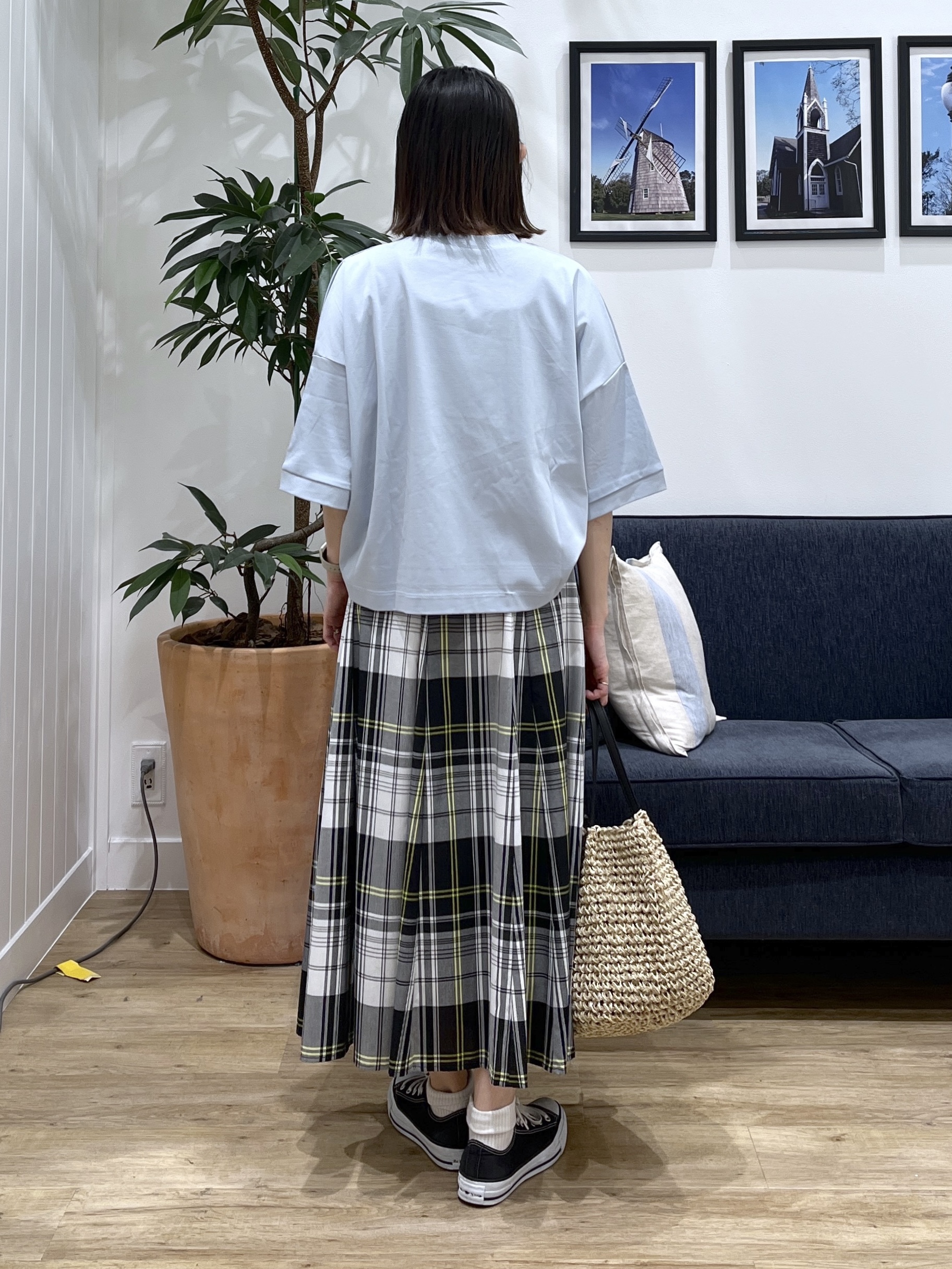 canaさんの「Dessin｜【体型カバー】美光沢カットソーボクシーシルエット」を使ったコーディネート