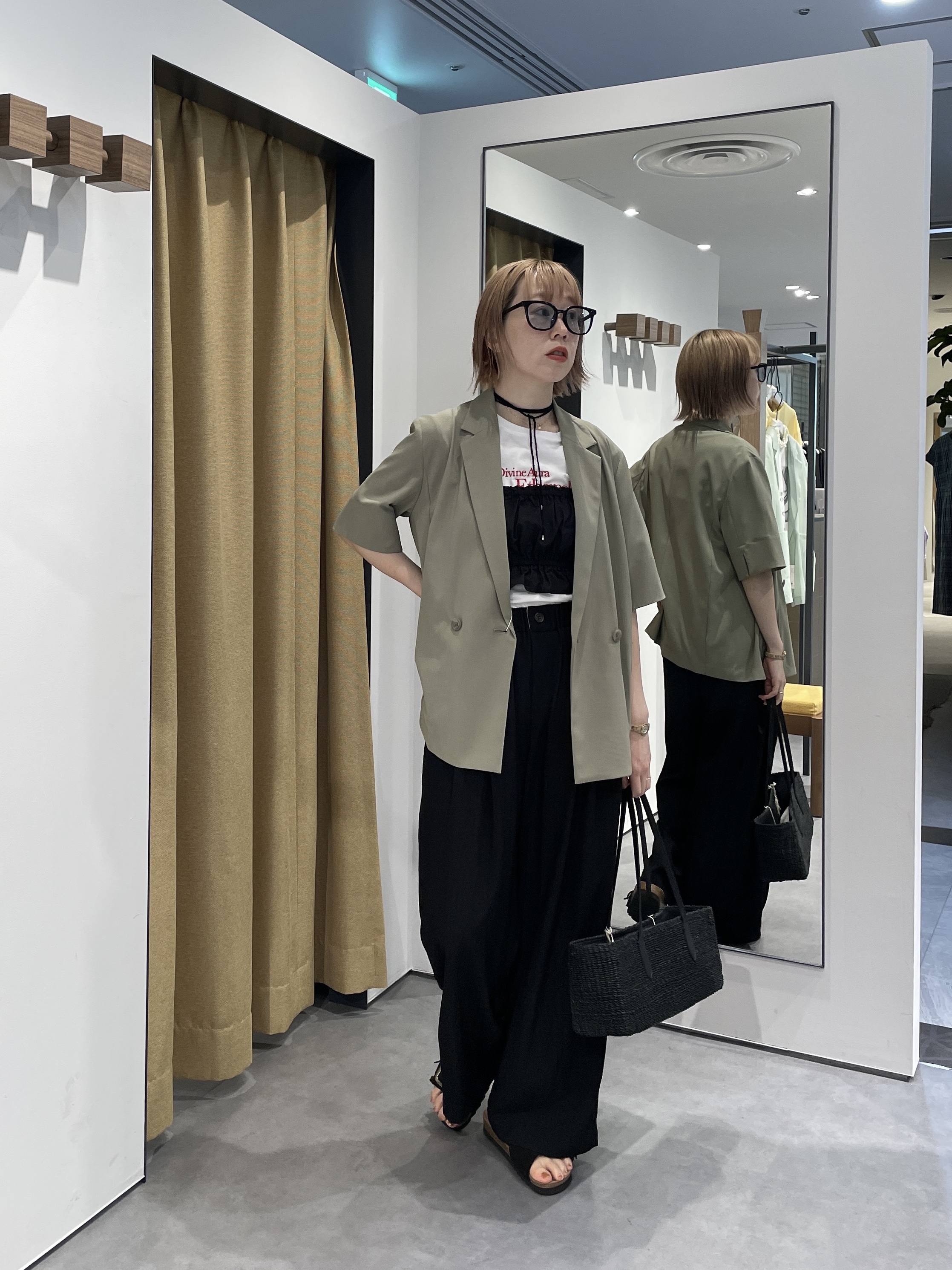 mikuさんの「INDIVI｜Comfy SET UP｜ハーフスリーブジャケット【セットアップ対応／通勤／接触冷感／UVカット】」を使ったコーディネート