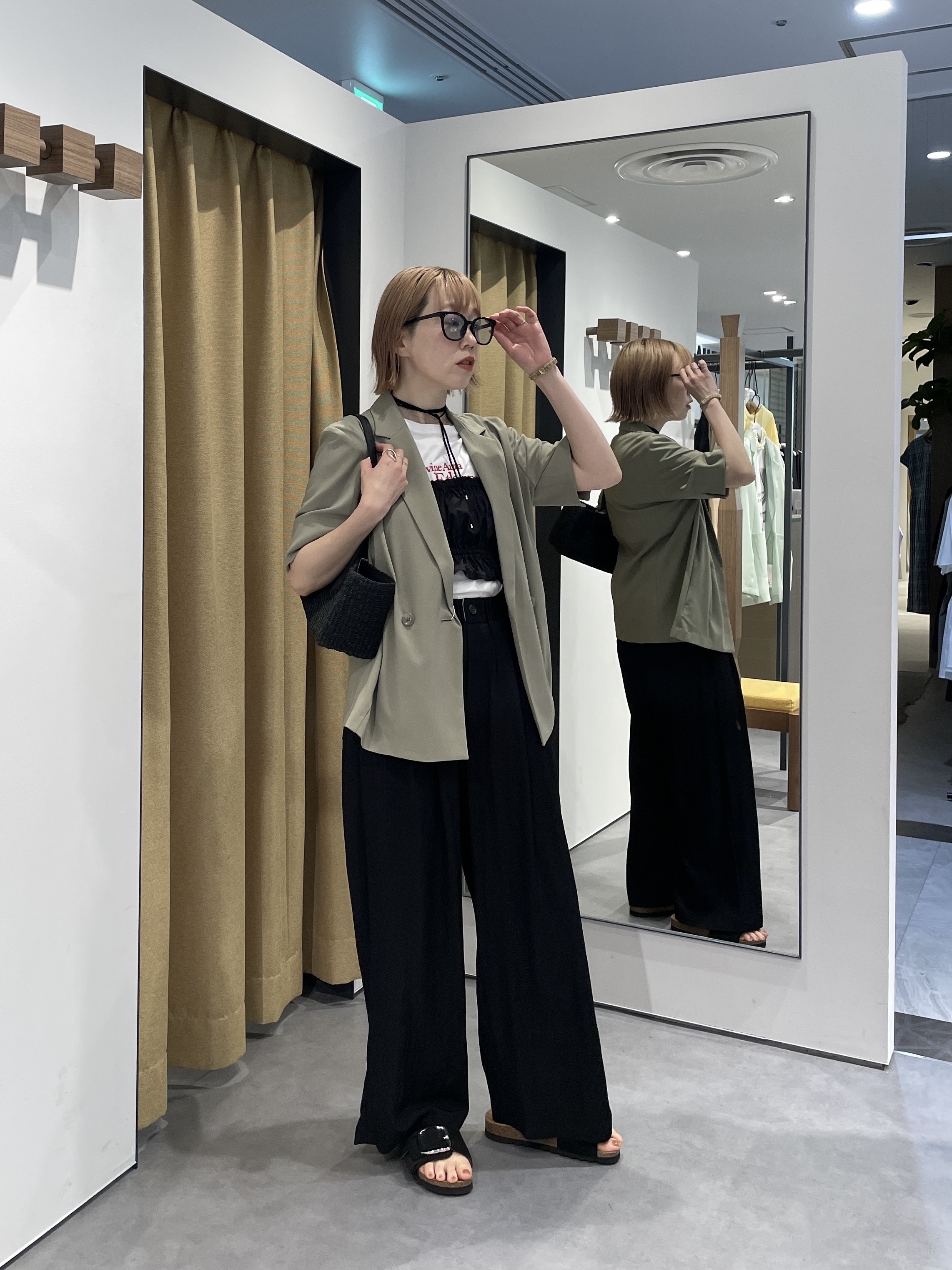 mikuさんの「INDIVI｜Comfy SET UP｜ハーフスリーブジャケット【セットアップ対応／通勤／接触冷感／UVカット】」を使ったコーディネート