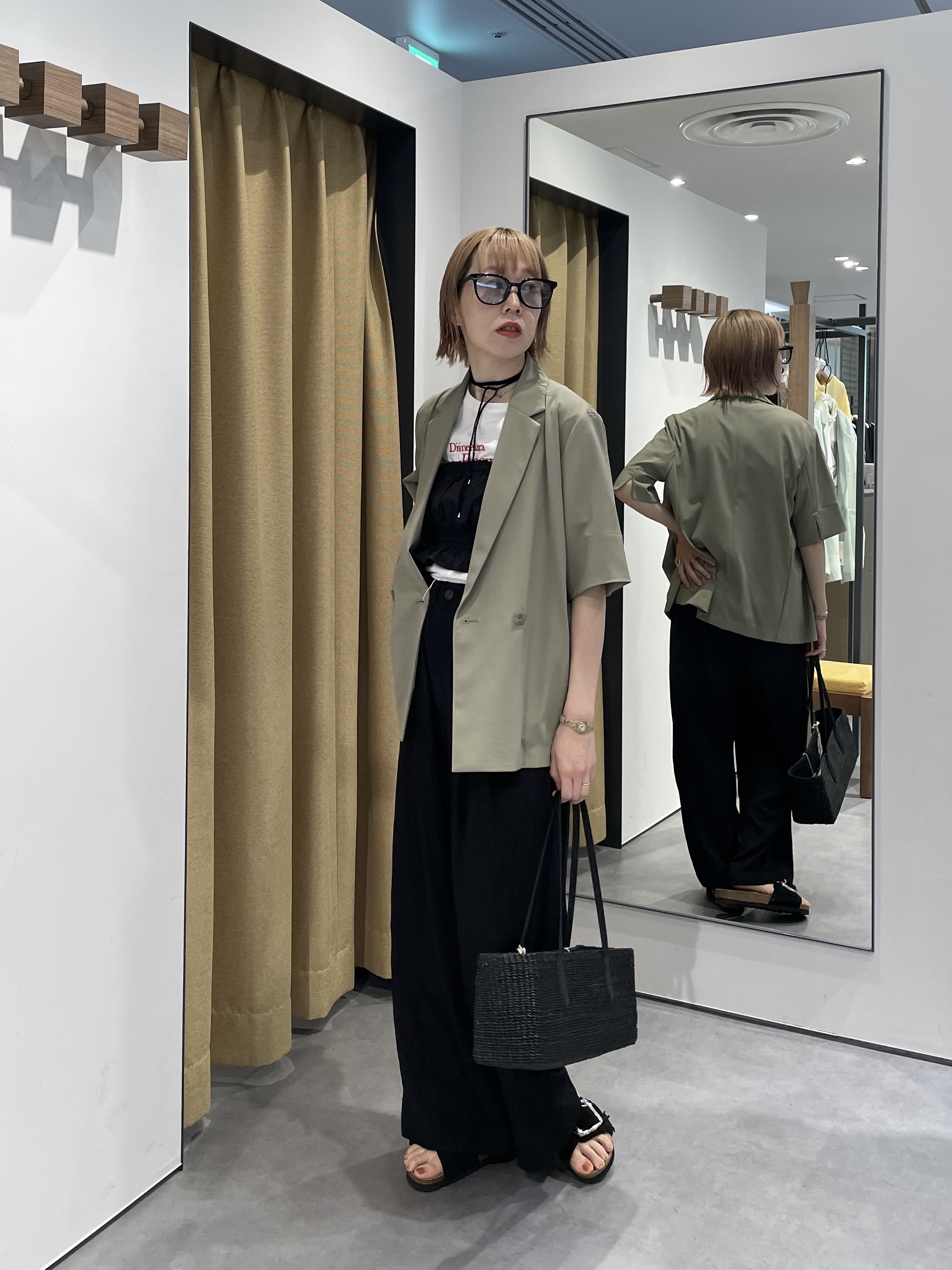 mikuさんの「INDIVI｜Comfy SET UP｜ハーフスリーブジャケット【セットアップ対応／通勤／接触冷感／UVカット】」を使ったコーディネート
