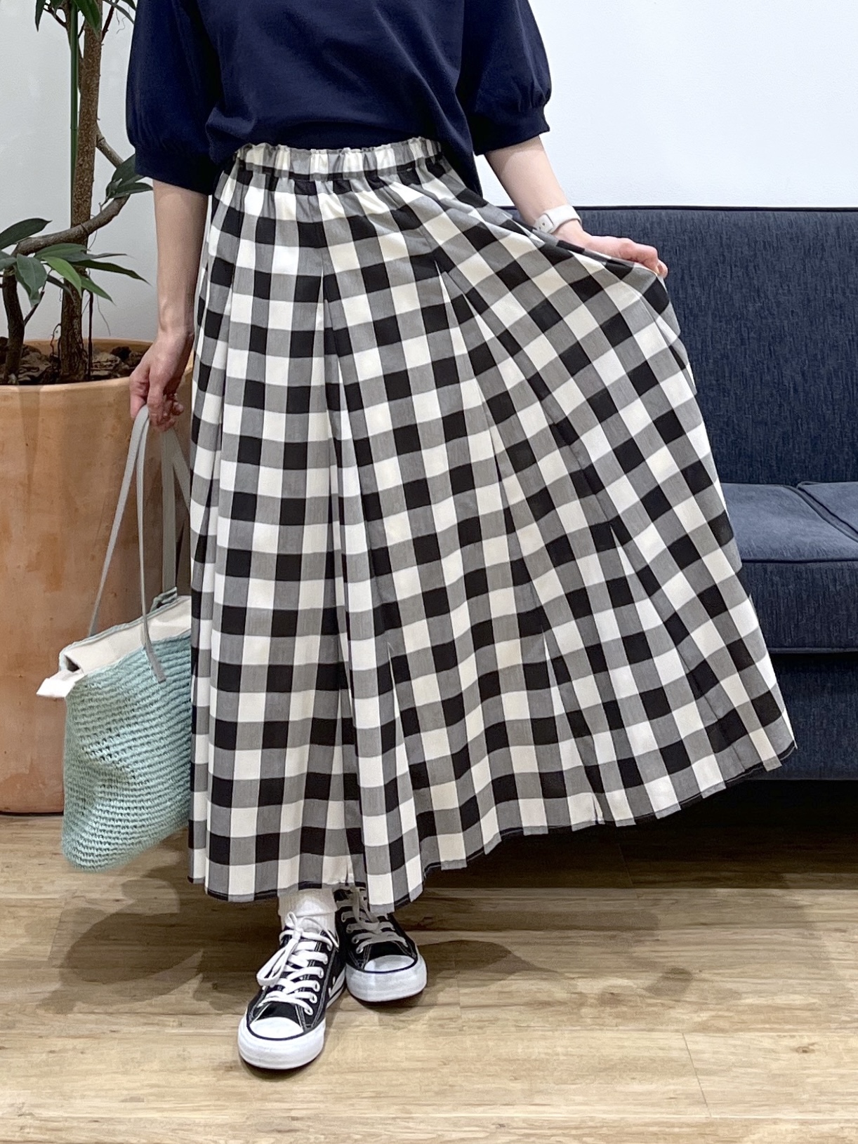 canaさんの「Dessin｜【360度可愛い】バックヘンリーカットソー5分袖」を使ったコーディネート