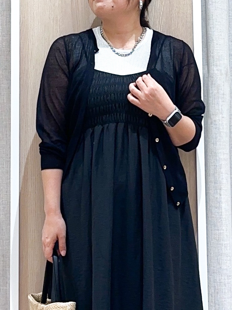 naoさんの「grove｜高評価！【洗える/名品】大人の透け感、シアーカーディガン」を使ったコーディネート