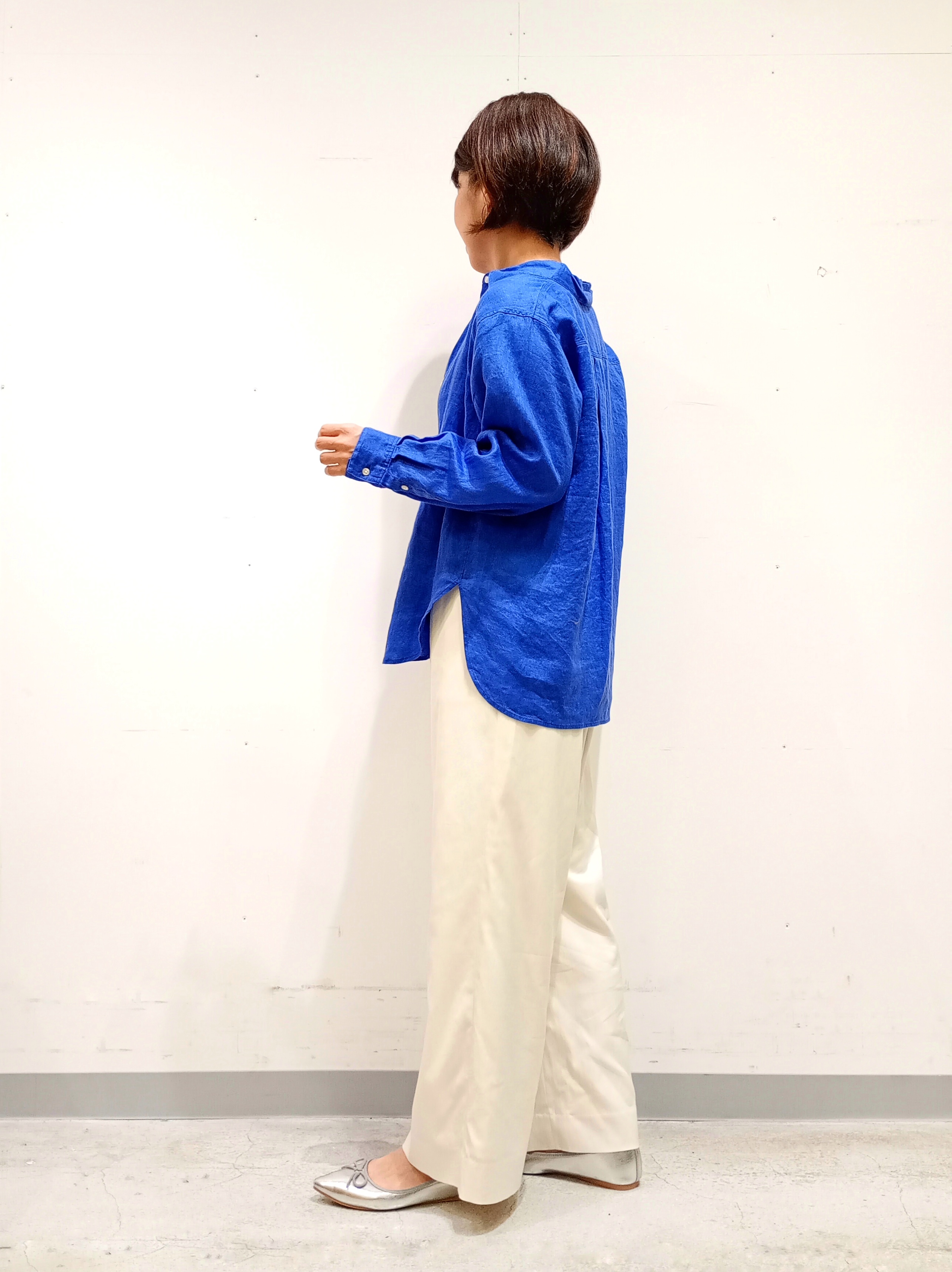 Kさんの「INDIVI｜【接触冷感／2WAY】カシュクールリネンシャツ」を使ったコーディネート
