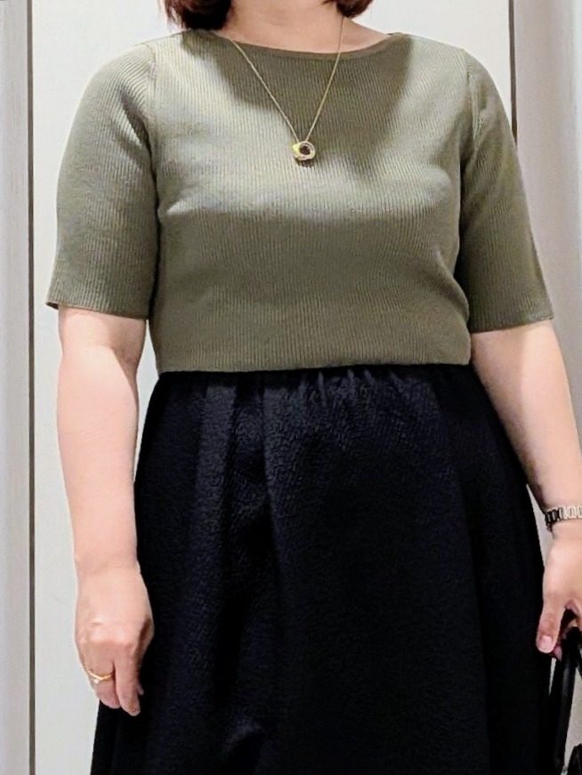 Onumaさんの「UNTITLED｜◆【一枚でサマ見え】ニットドッキングジャガードワンピース」を使ったコーディネート