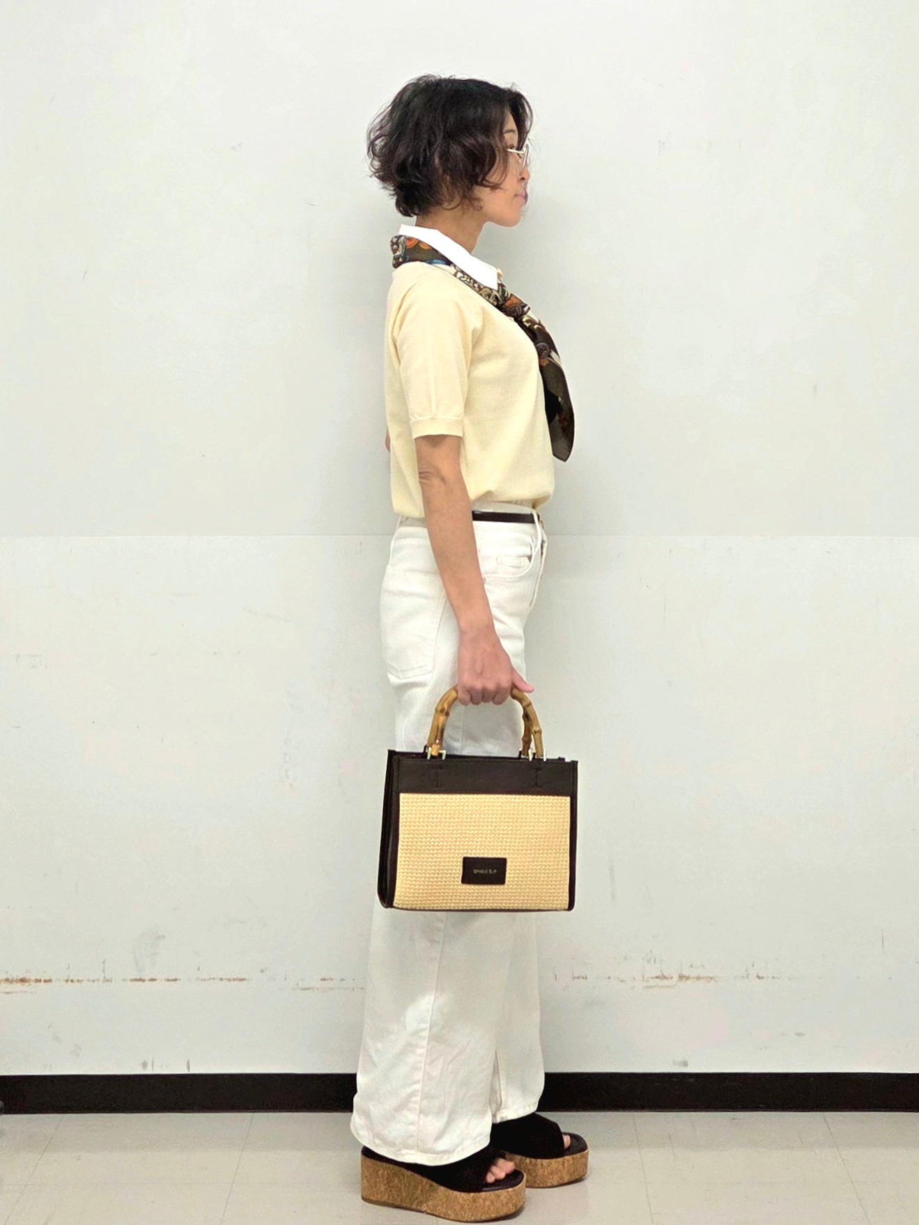 くまみさんの「OPAQUE.CLIP｜2WAY衿付きニット【洗濯機OK】」を使ったコーディネート