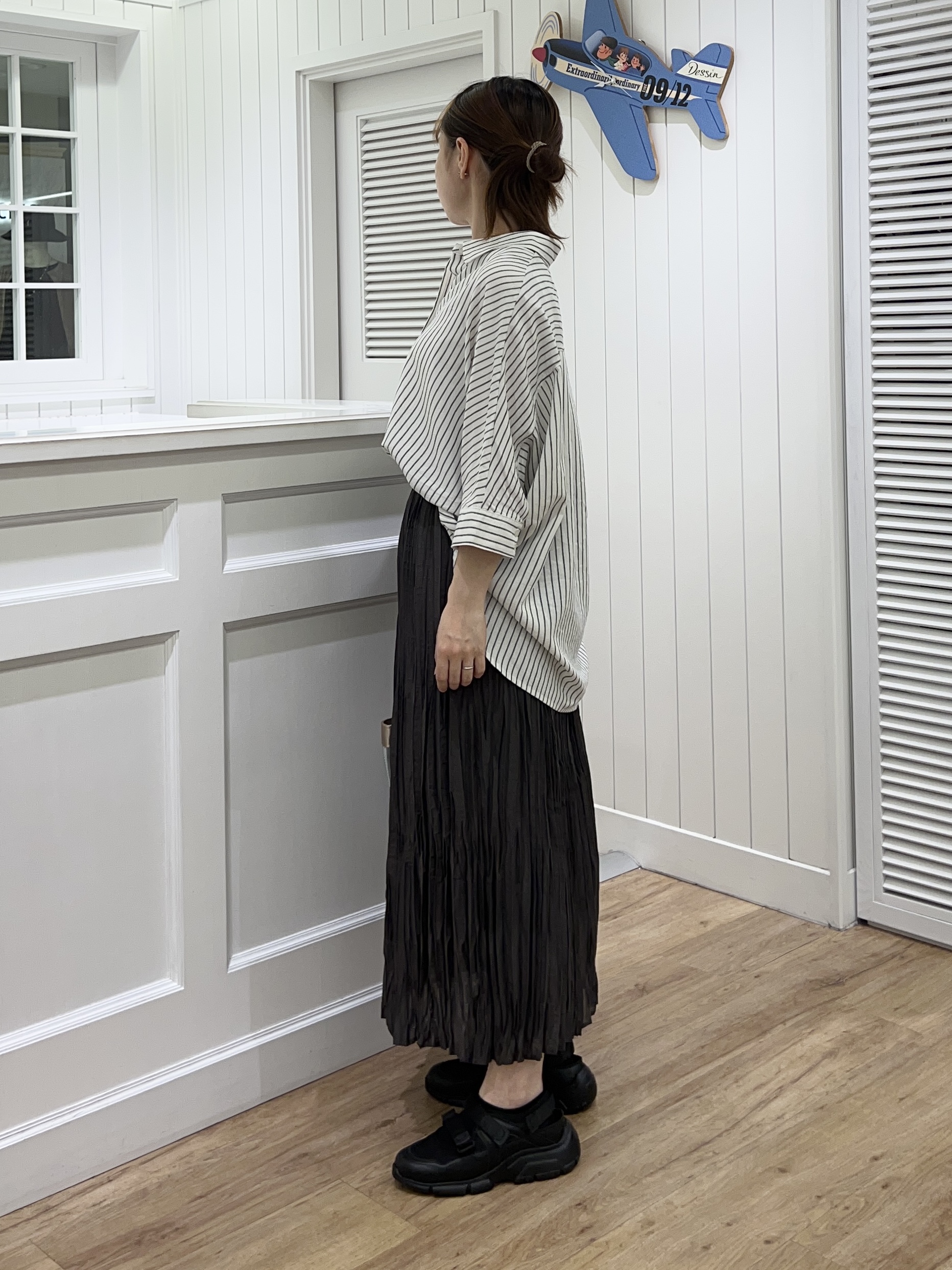 Ayakaさんの「Dessin｜【セットアップ可/洗える】リネンブレンドドルマンシャツ」を使ったコーディネート