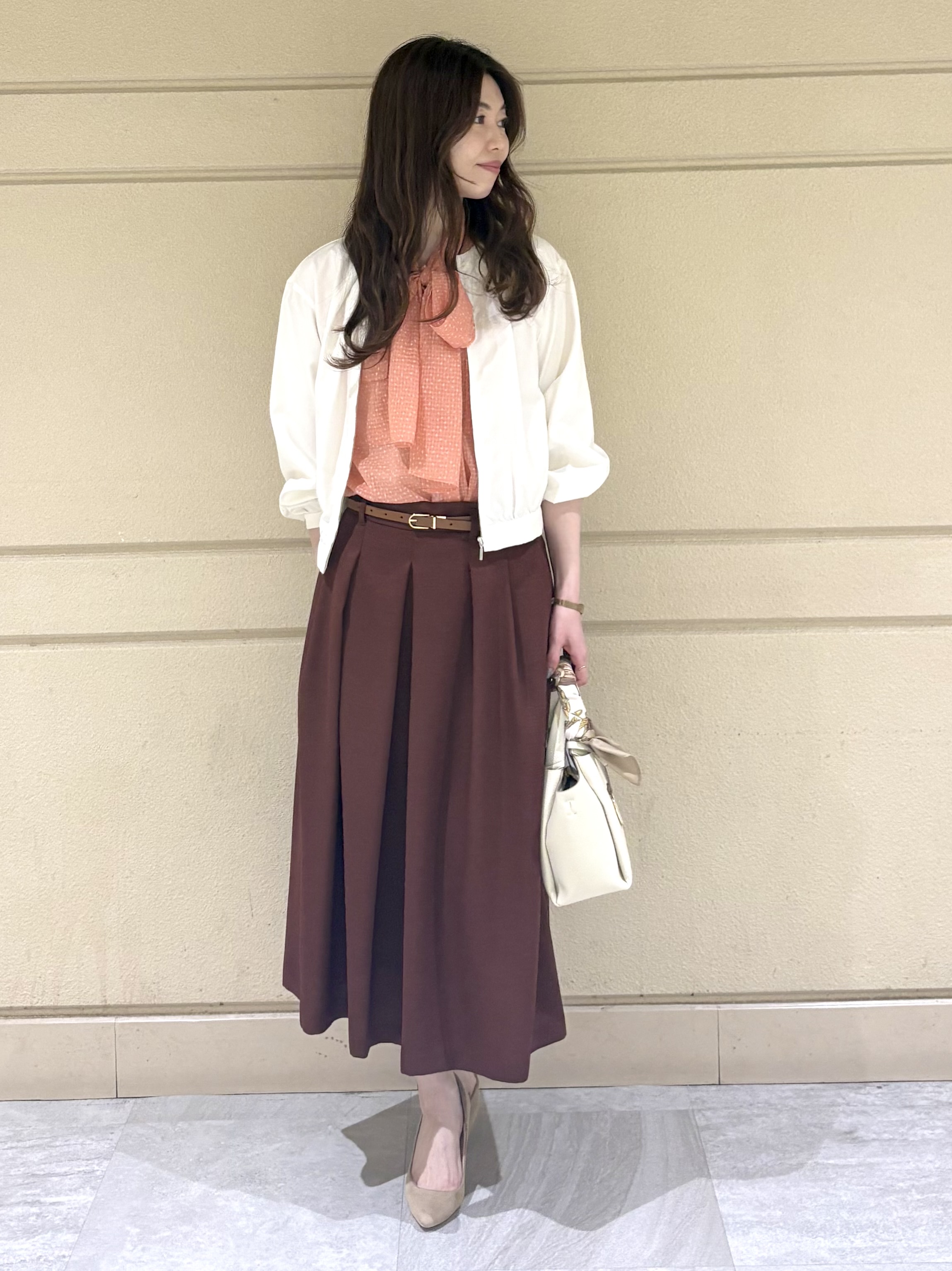 sakiさんの「COUP DE CHANCE｜【手洗い可／軽量】ノーカラーブルゾン」を使ったコーディネート
