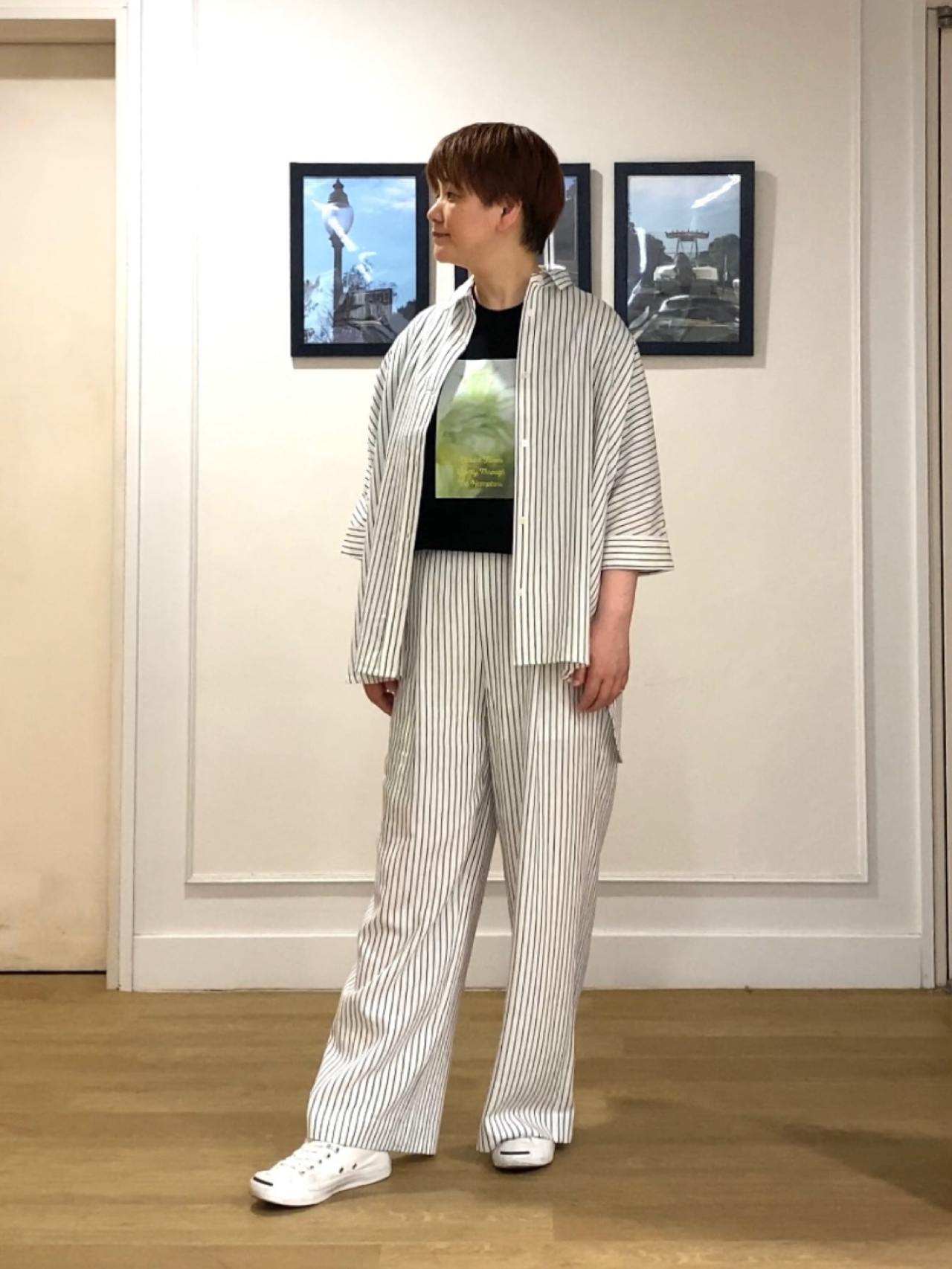 Hiroさんの「Dessin｜【セットアップ可/洗える】リネンブレンドドルマンシャツ」を使ったコーディネート
