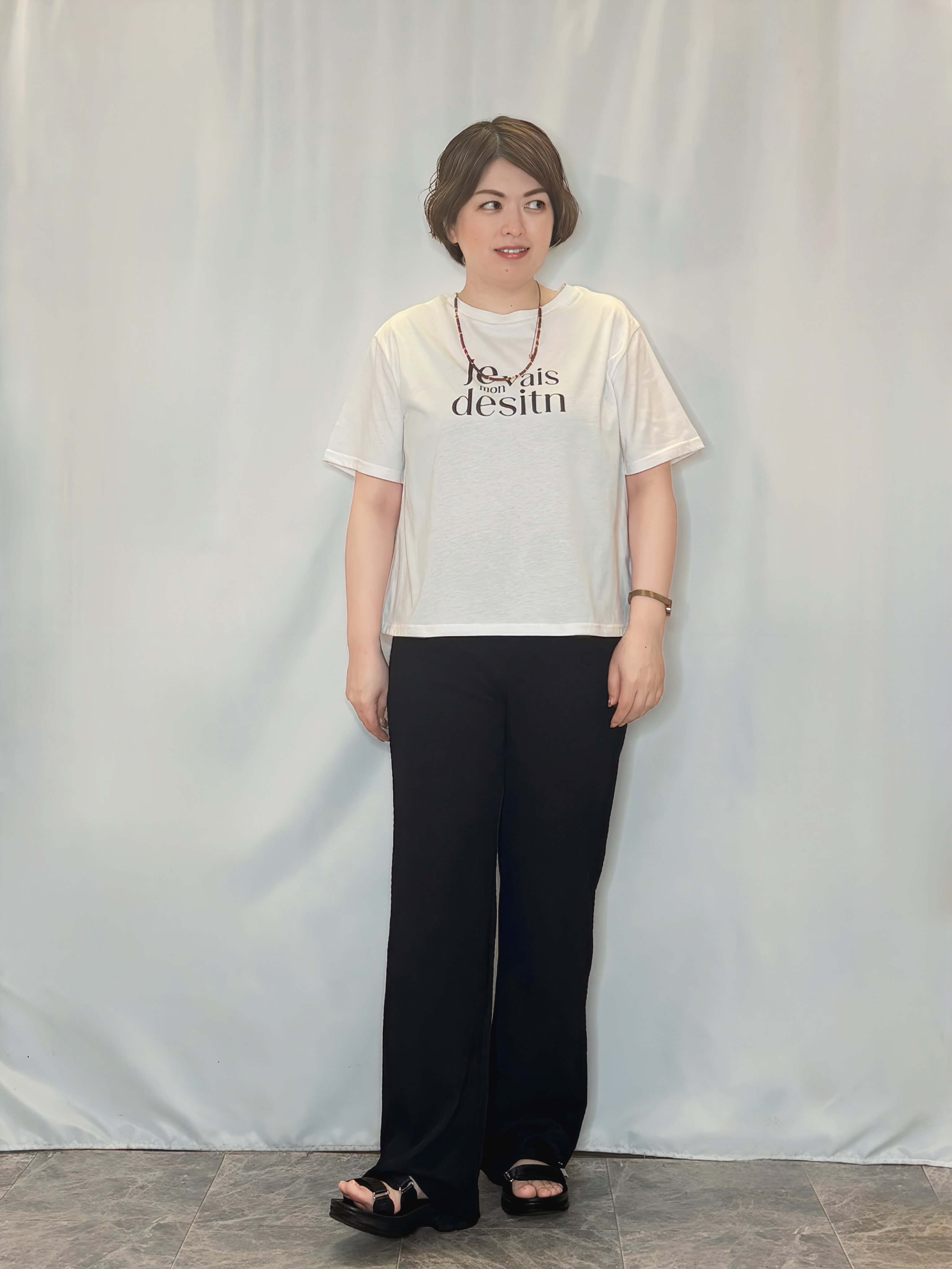 たみさんの「SHOO･LA･RUE｜【2点セット/S-LL/洗濯機可】お袖シャーリングブラウス+ワイドパンツ」を使ったコーディネート