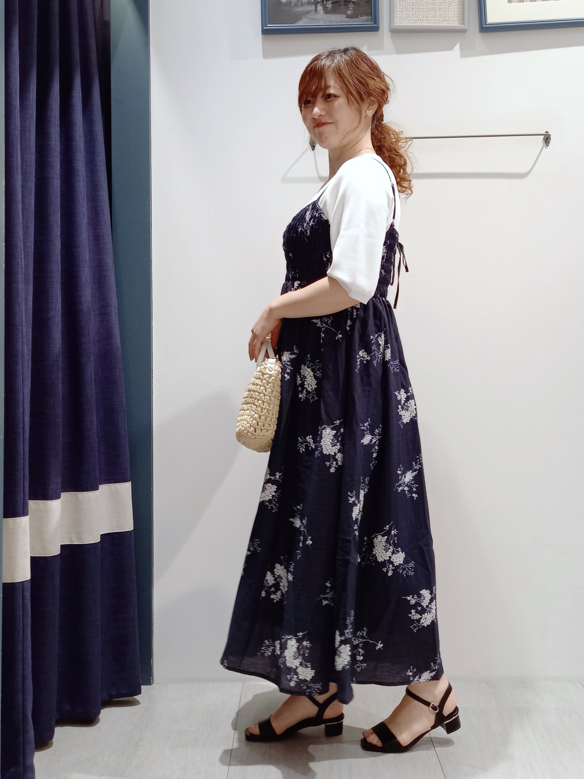 miiさんの「grove｜【シリーズ累計36万枚/UVカット・ひんやり・洗濯機OK】やわらかドライタッチ 五分袖クルーネックニ」を使ったコーディネート