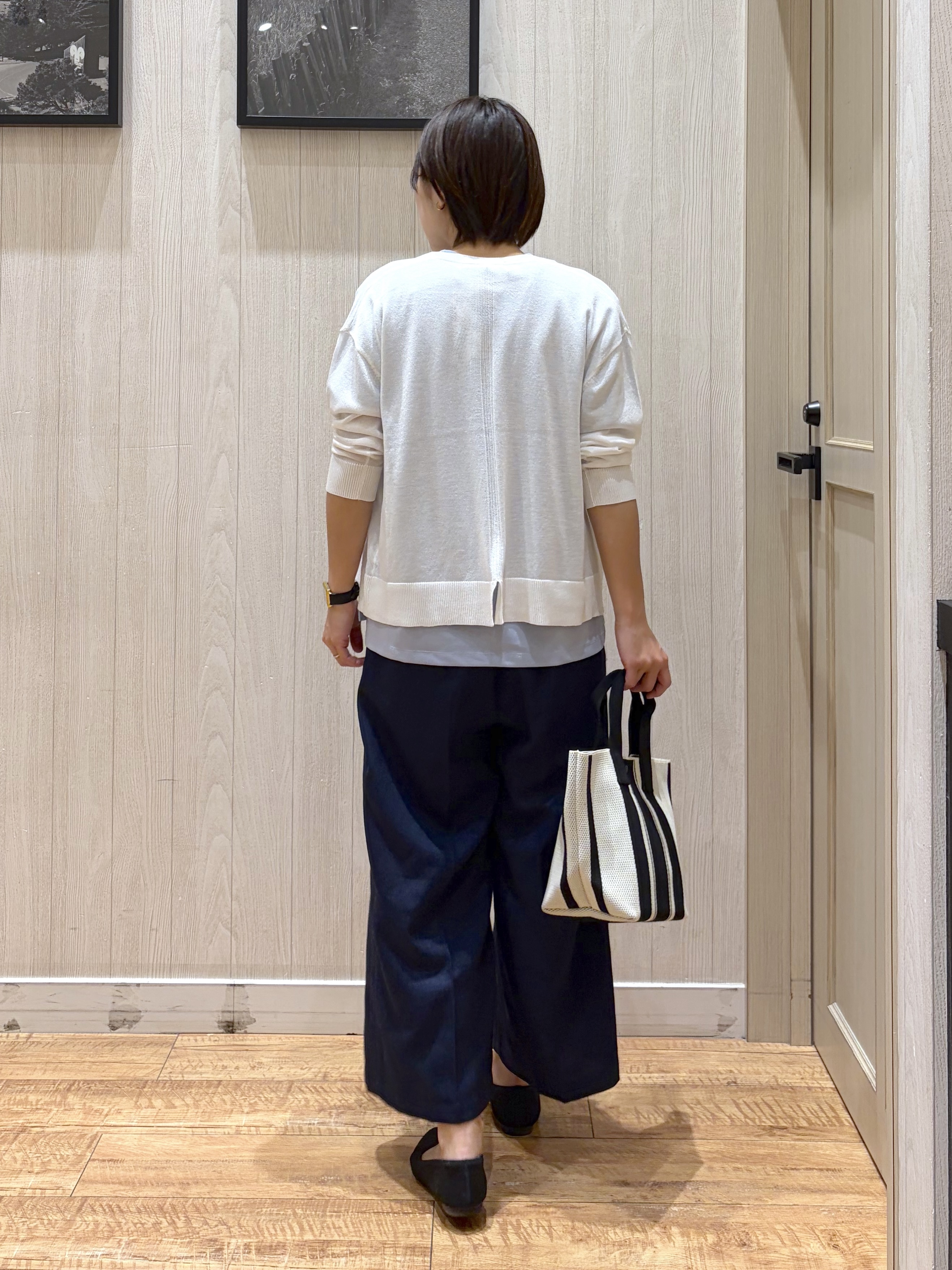 shirayuuuさんの「SHOO･LA･RUE｜【洗濯機可/S-LL】オンにもオフにも マルチに使えるボタンレスカーディガン」を使ったコーディネート