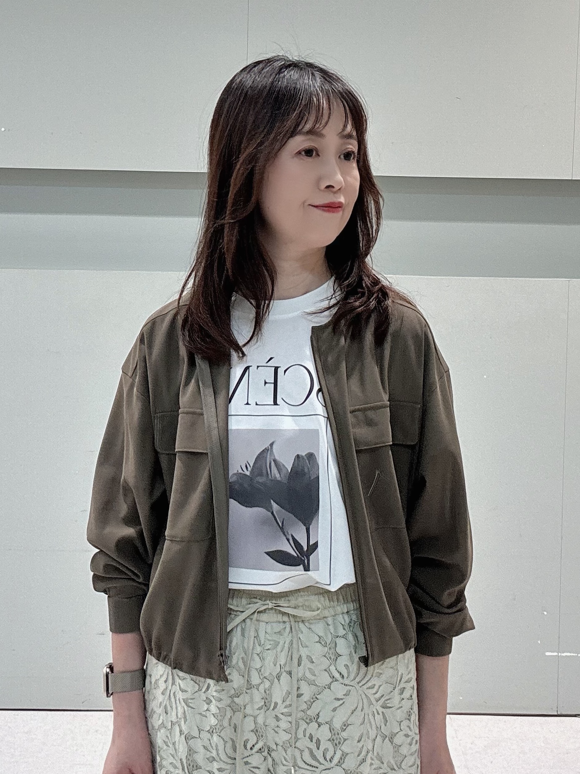 makiさんの「UNTITLED｜◆【洗える】シアーブルゾン」を使ったコーディネート