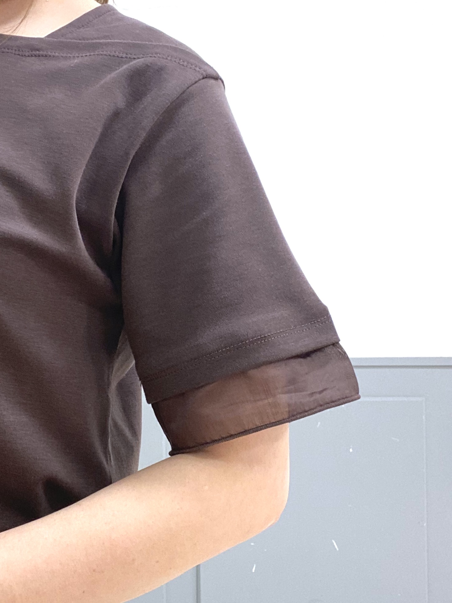 Sachieさんの「grove｜【二の腕カバー/UVカット】袖口シアースクエアネックTシャツ」を使ったコーディネート