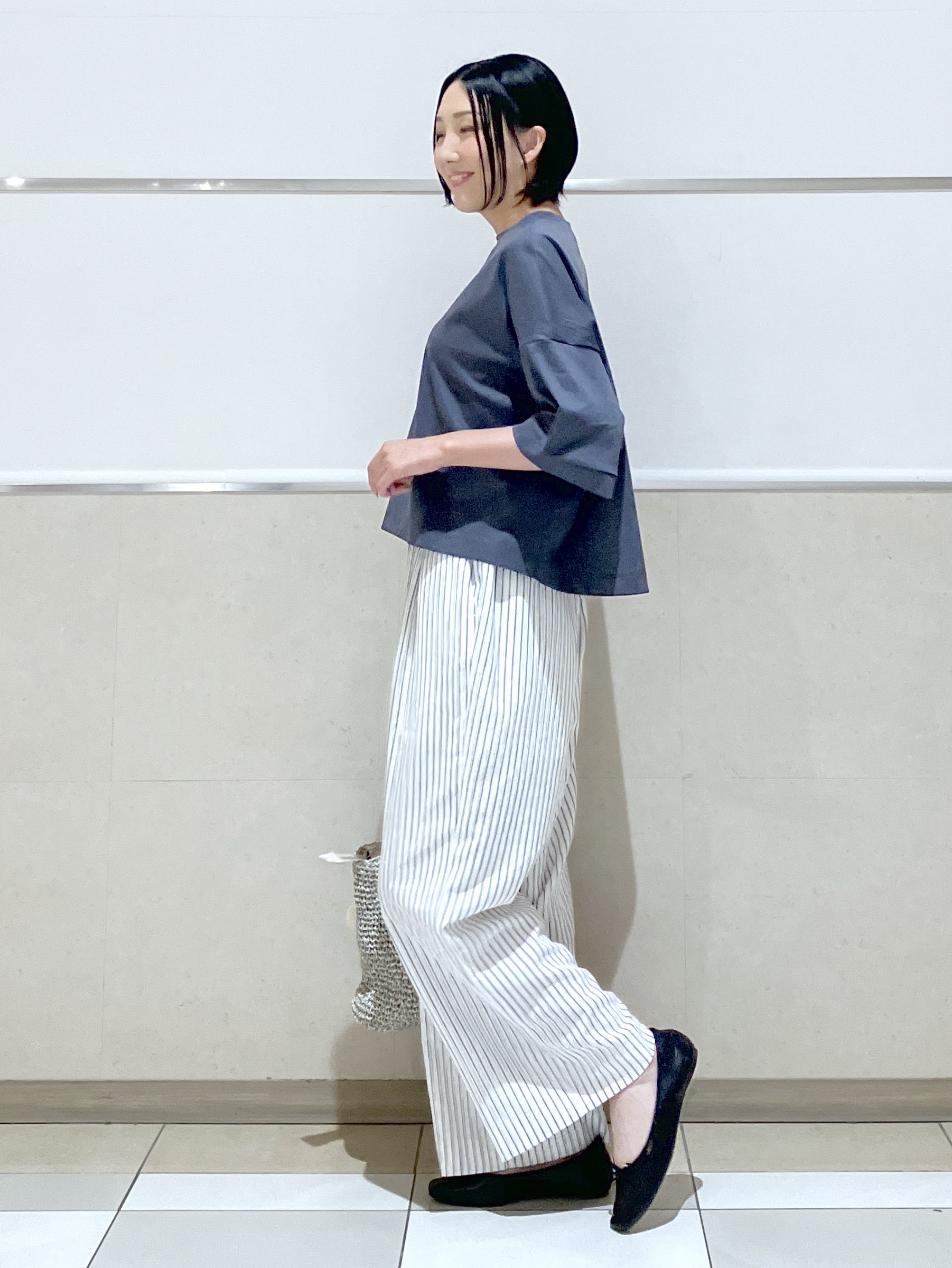eriko さんの「Dessin｜【体型カバー】美光沢カットソーボクシーシルエット」を使ったコーディネート