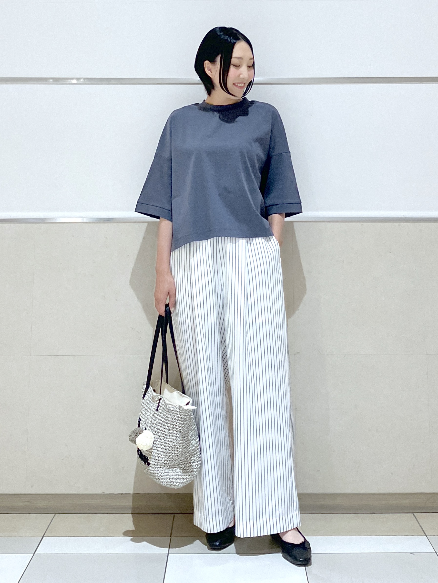 eriko さんの「Dessin｜【体型カバー】美光沢カットソーボクシーシルエット」を使ったコーディネート