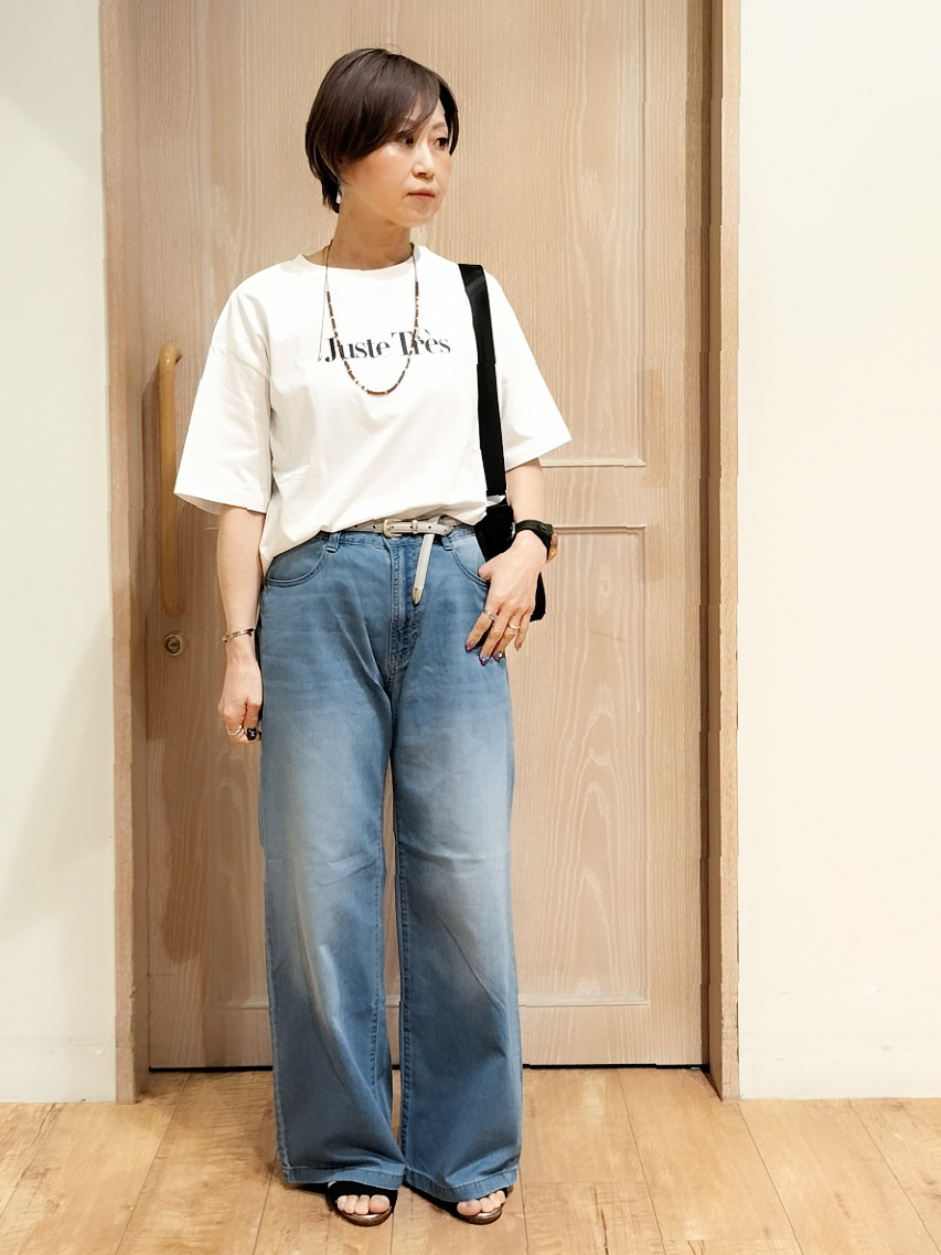 YUKIさんの「SHOO･LA･RUE｜【洗濯機可/S-LL】大人の抜け感 ゆるっと5分袖シャツ」を使ったコーディネート