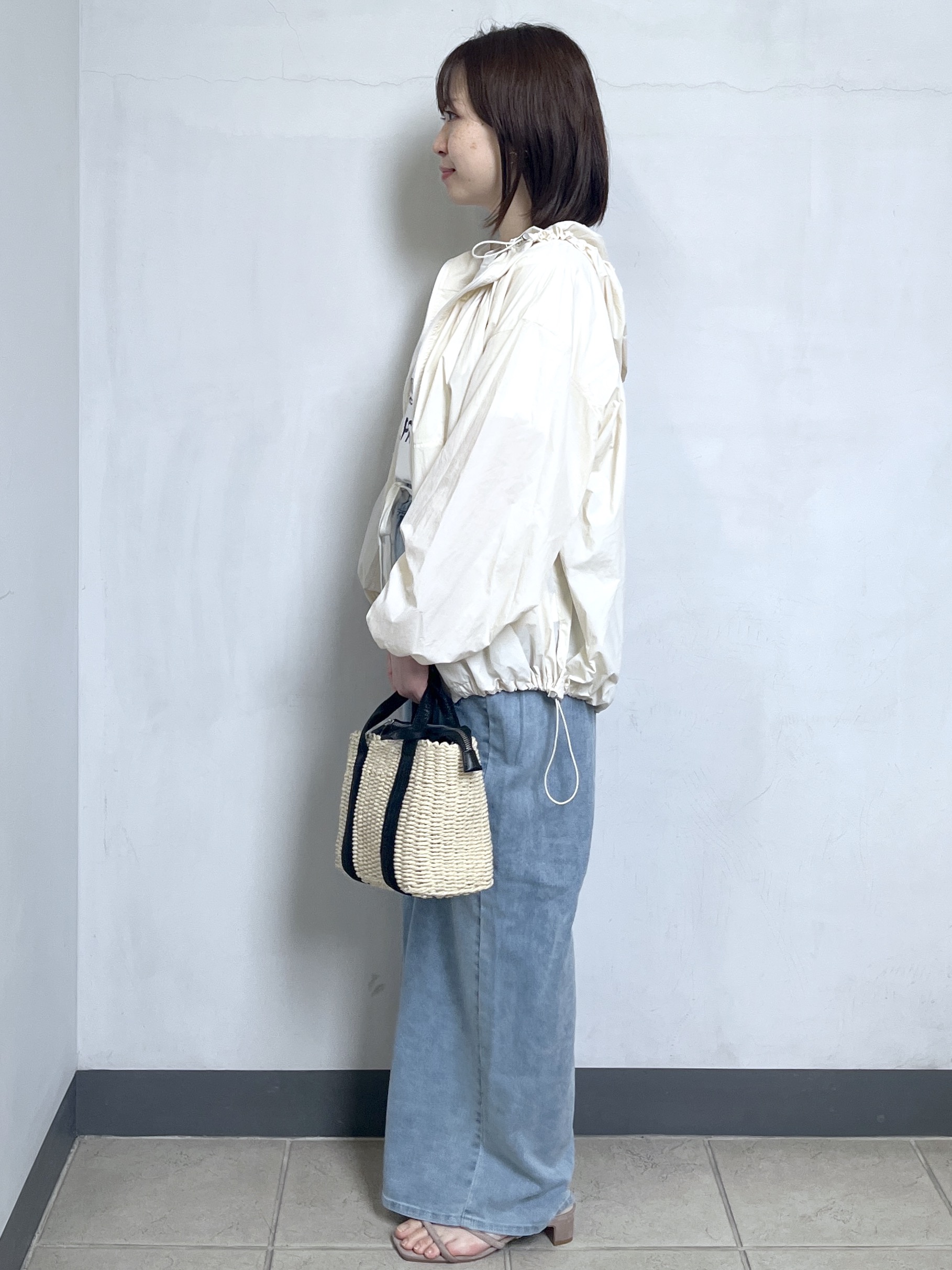mikiさんの「OPAQUE.CLIP｜【UV／撥水】ライトフーディブルゾン《洗濯機OK》」を使ったコーディネート