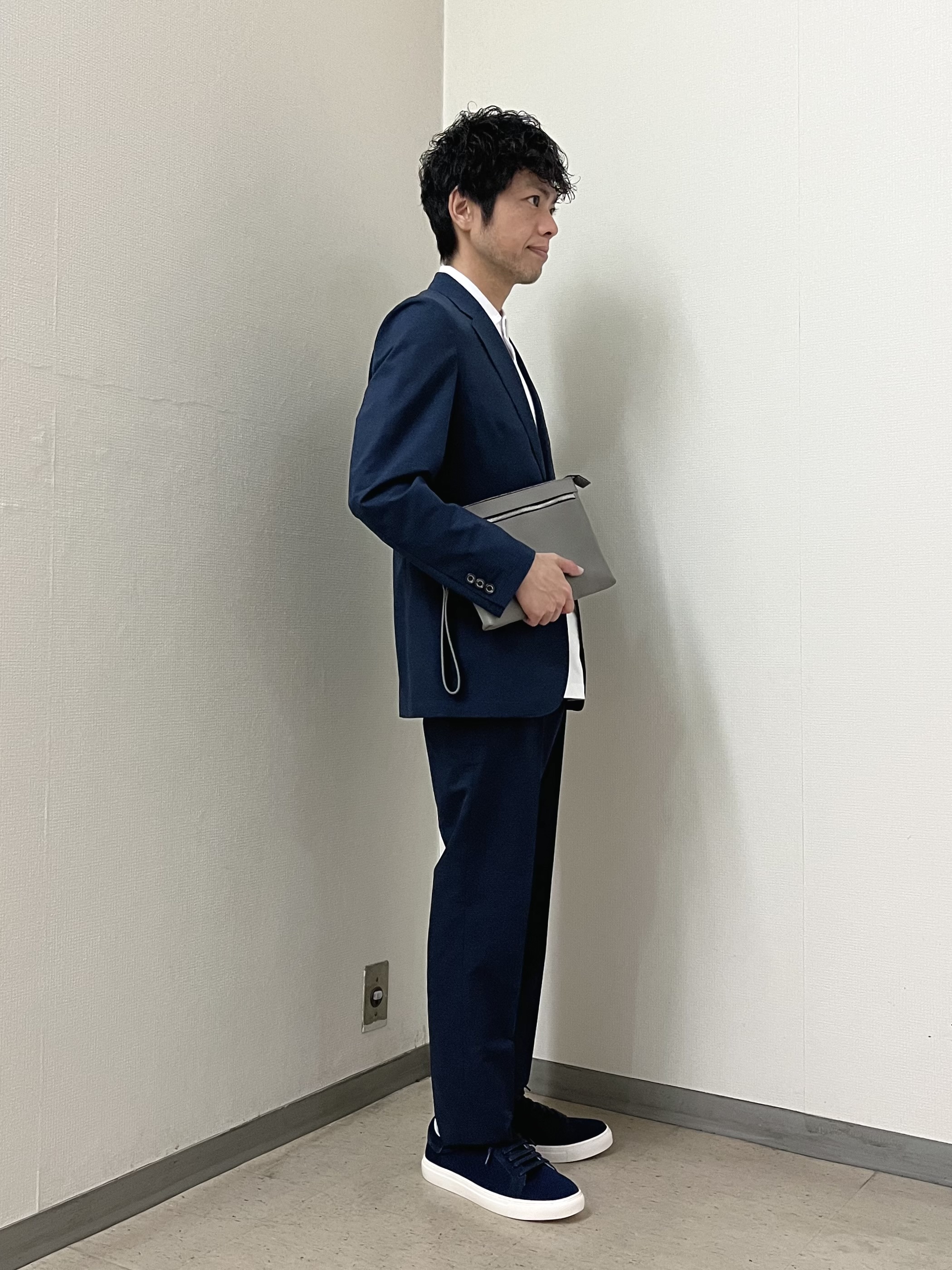 URAさんの「TAKEO KIKUCHI｜【抗菌防臭】COOL DOTS（R）ドビープリント ジャケット」を使ったコーディネート