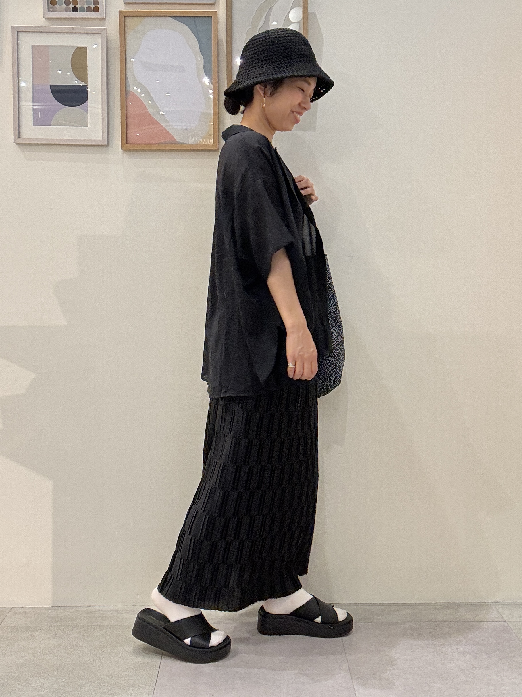 たけぴさんの「SHOO･LA･RUE｜【S-LL】ナチュラルに決まる 半袖シアーシャツジャケット」を使ったコーディネート