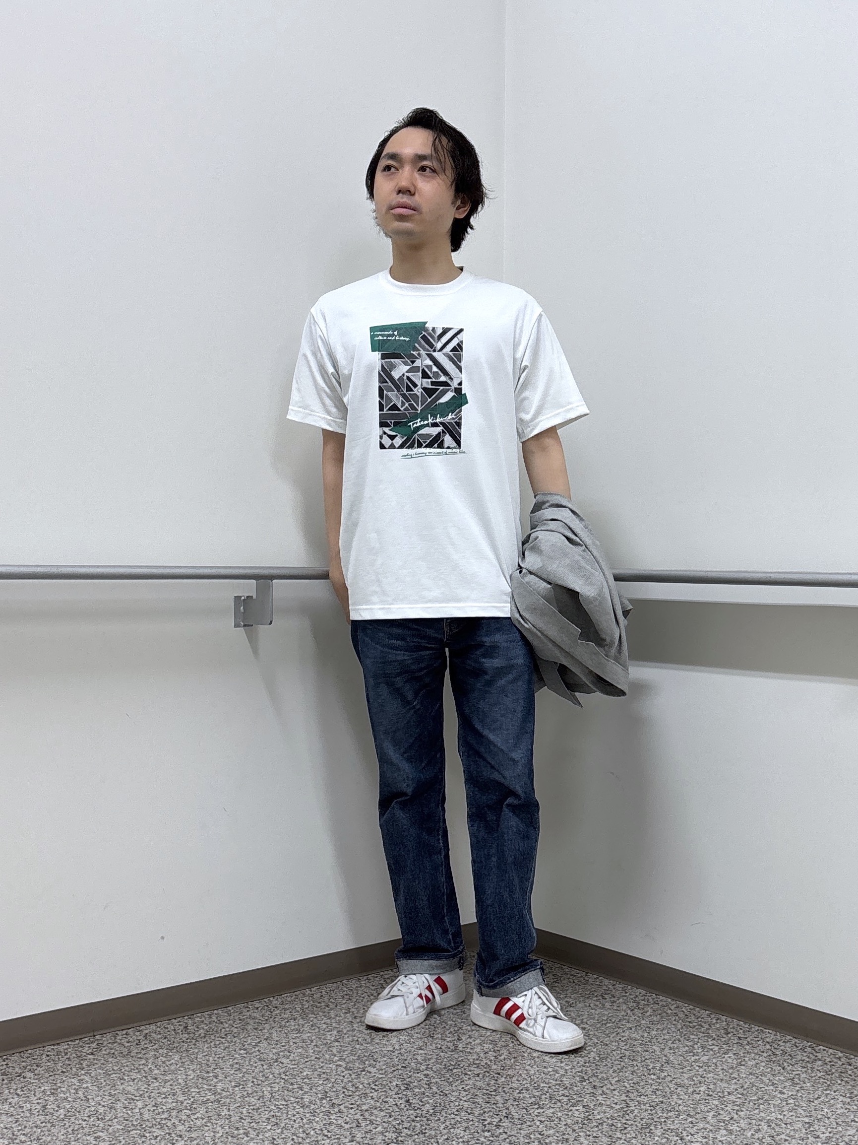 KEIさんの「TAKEO KIKUCHI｜【抗菌防臭】COOL DOTS（R）ドビープリント ジャケット」を使ったコーディネート