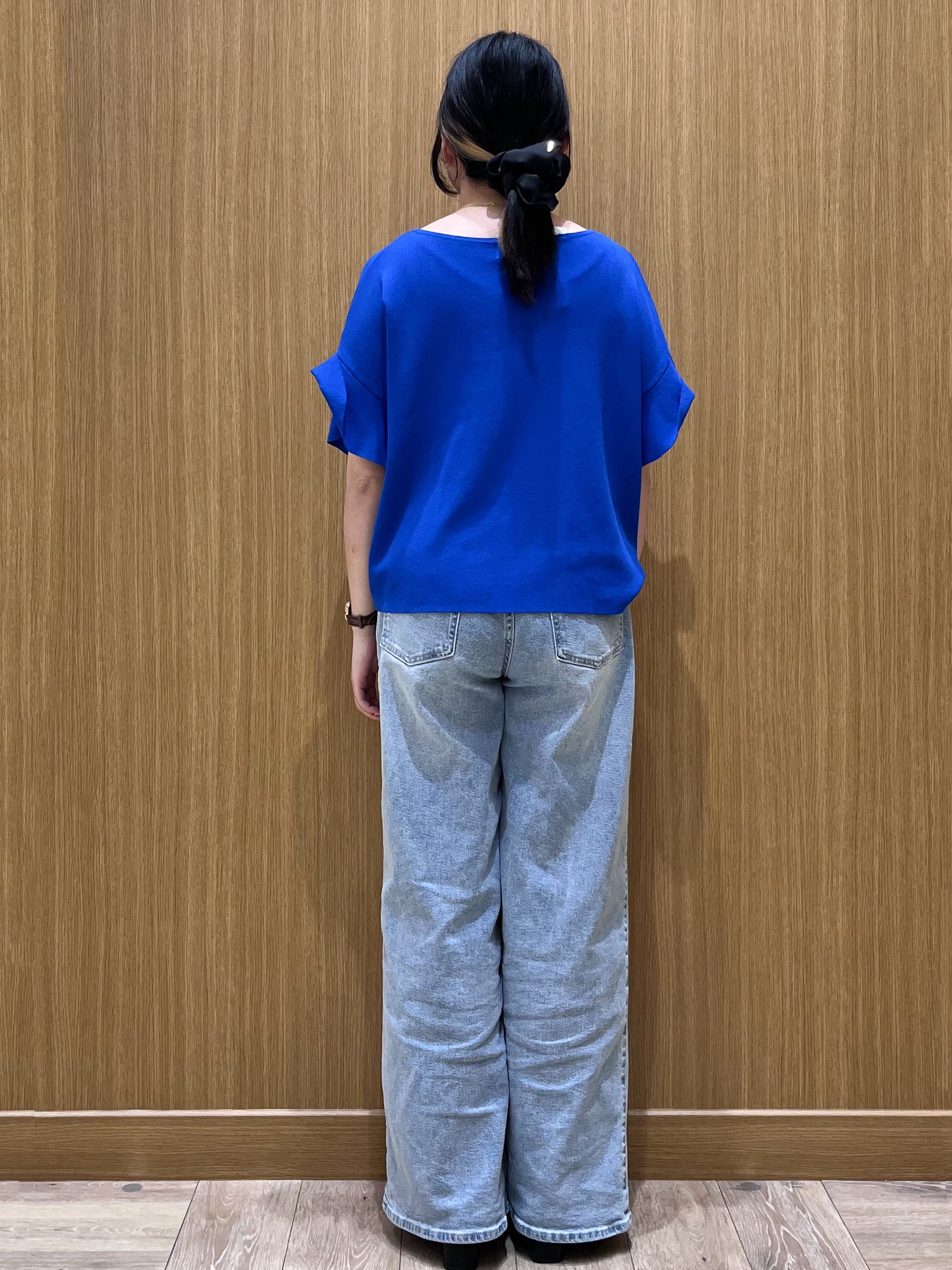aさんの「OPAQUE.CLIP｜【UV／遮熱性】フリルスリーブニット《7col／洗濯機OK》」を使ったコーディネート