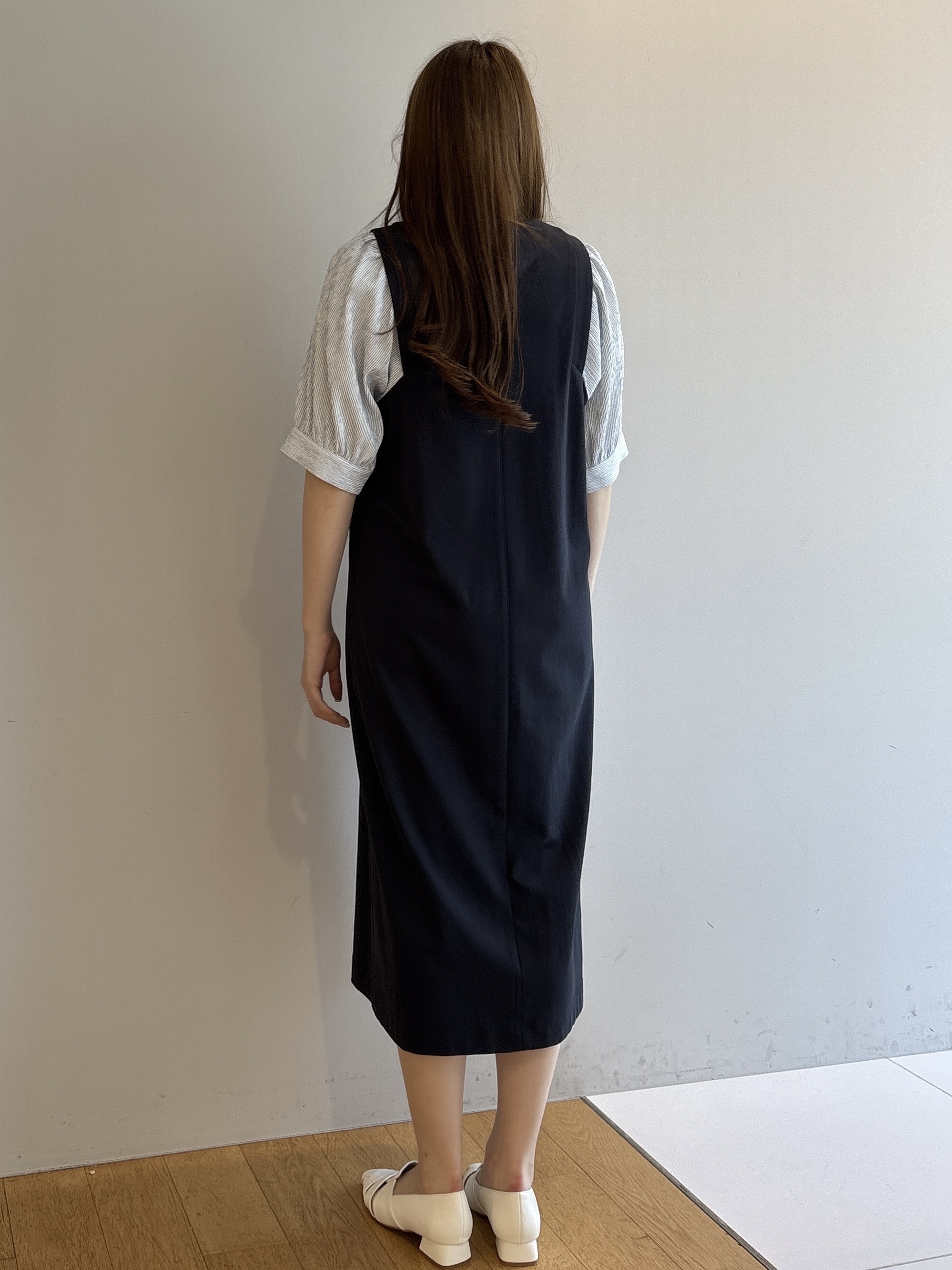 sayaさんの「grove｜高評価！【体型カバー/洗える】袖布帛ポンチワンピース」を使ったコーディネート