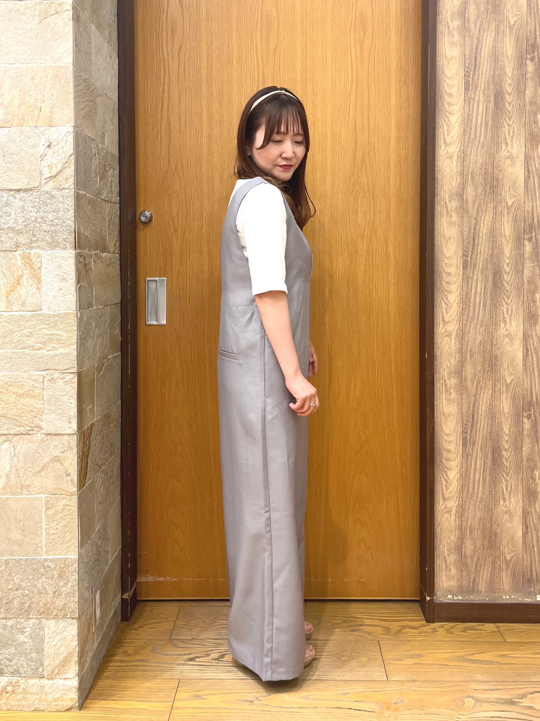 ゆっきーさんの「SHOO･LA･RUE｜【ネックアソート/洗濯機可】テレコ5分袖トップス」を使ったコーディネート