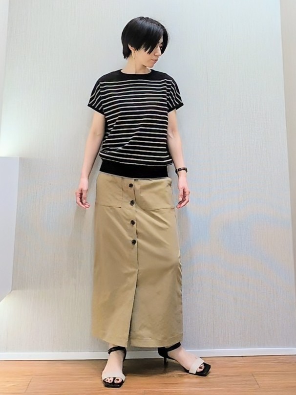 ミズタさんの「UNTITLED｜【9色展開/アンサンブル可/洗える】コットンベーシックニット」を使ったコーディネート
