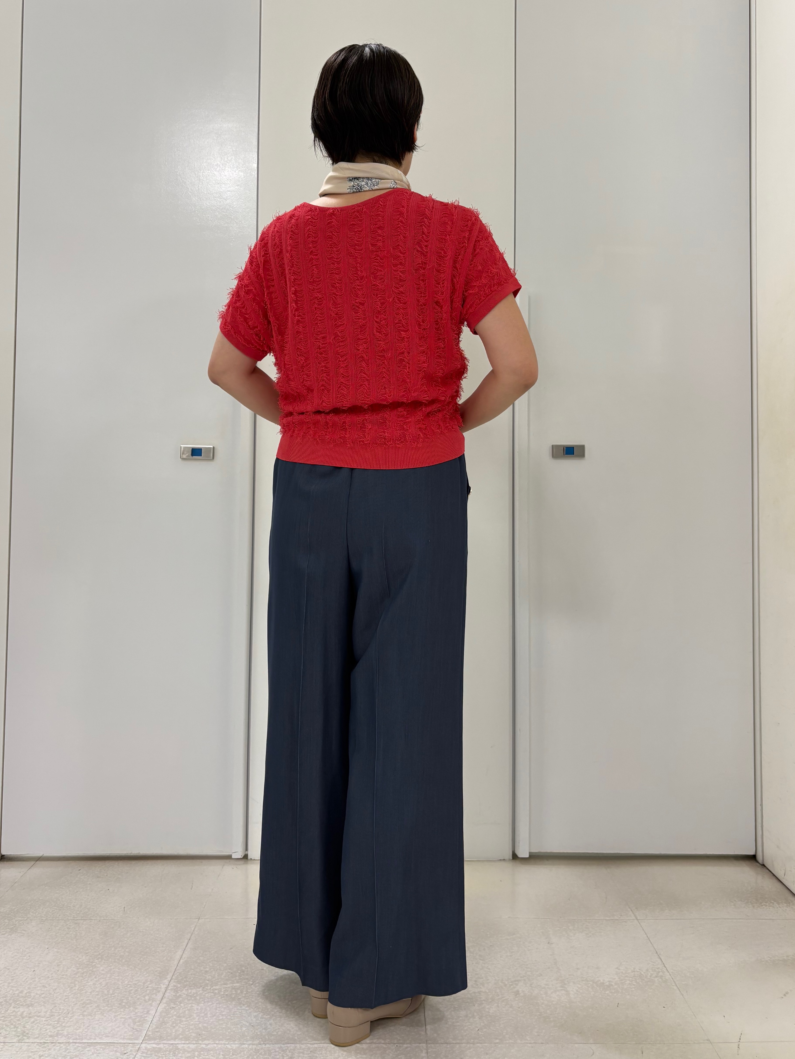 hIさんの「COUP DE CHANCE｜【手洗い可】フリンジニット」を使ったコーディネート