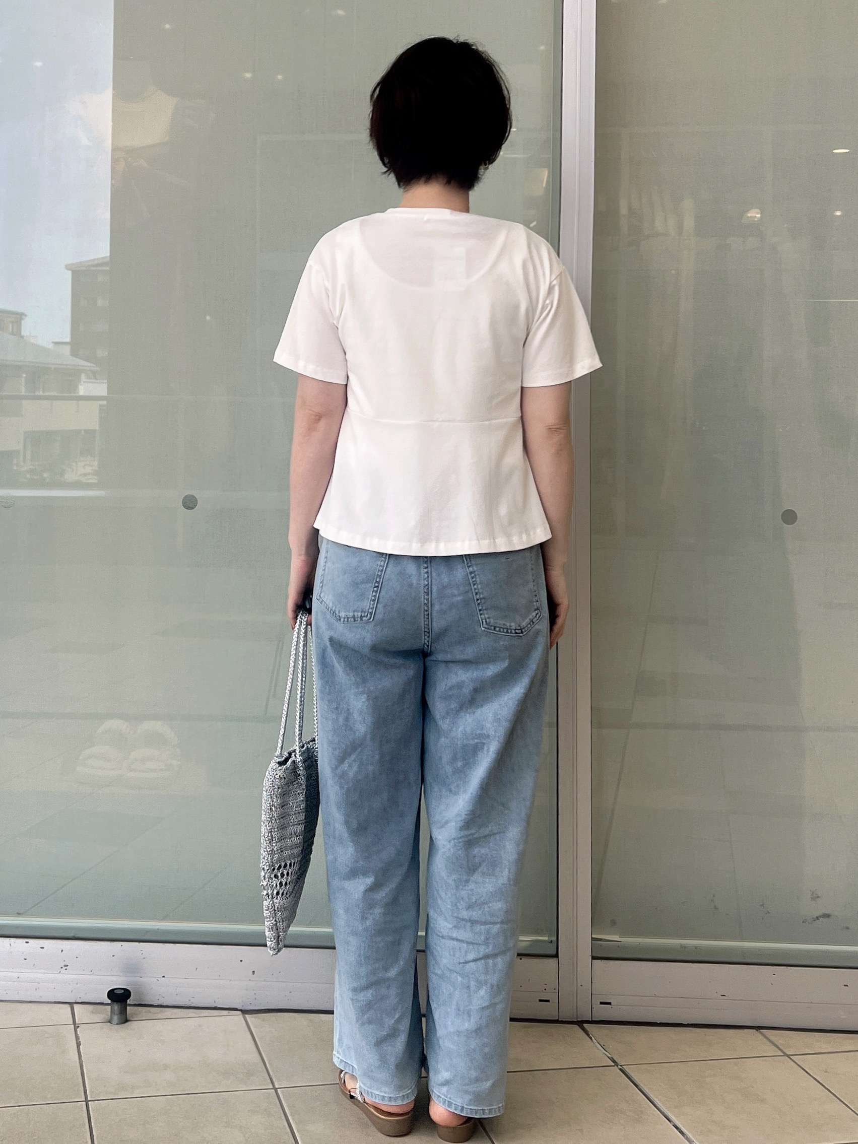 yo-koさんの「OPAQUE.CLIP｜【接触冷感】アシメフリルドッキングカットソー《洗濯機OK》」を使ったコーディネート