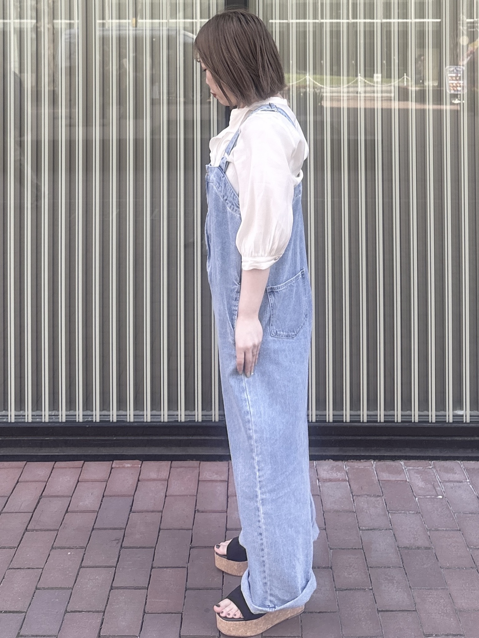ayさんの「OPAQUE.CLIP｜【UV】ポケットクルーニットカーディガン《洗濯機OK》」を使ったコーディネート