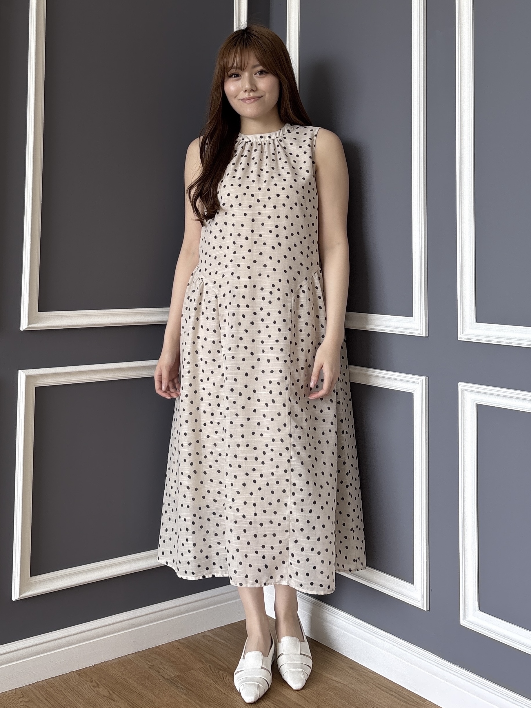 sayaさんの「grove｜大人のシアードットワンピース」を使ったコーディネート