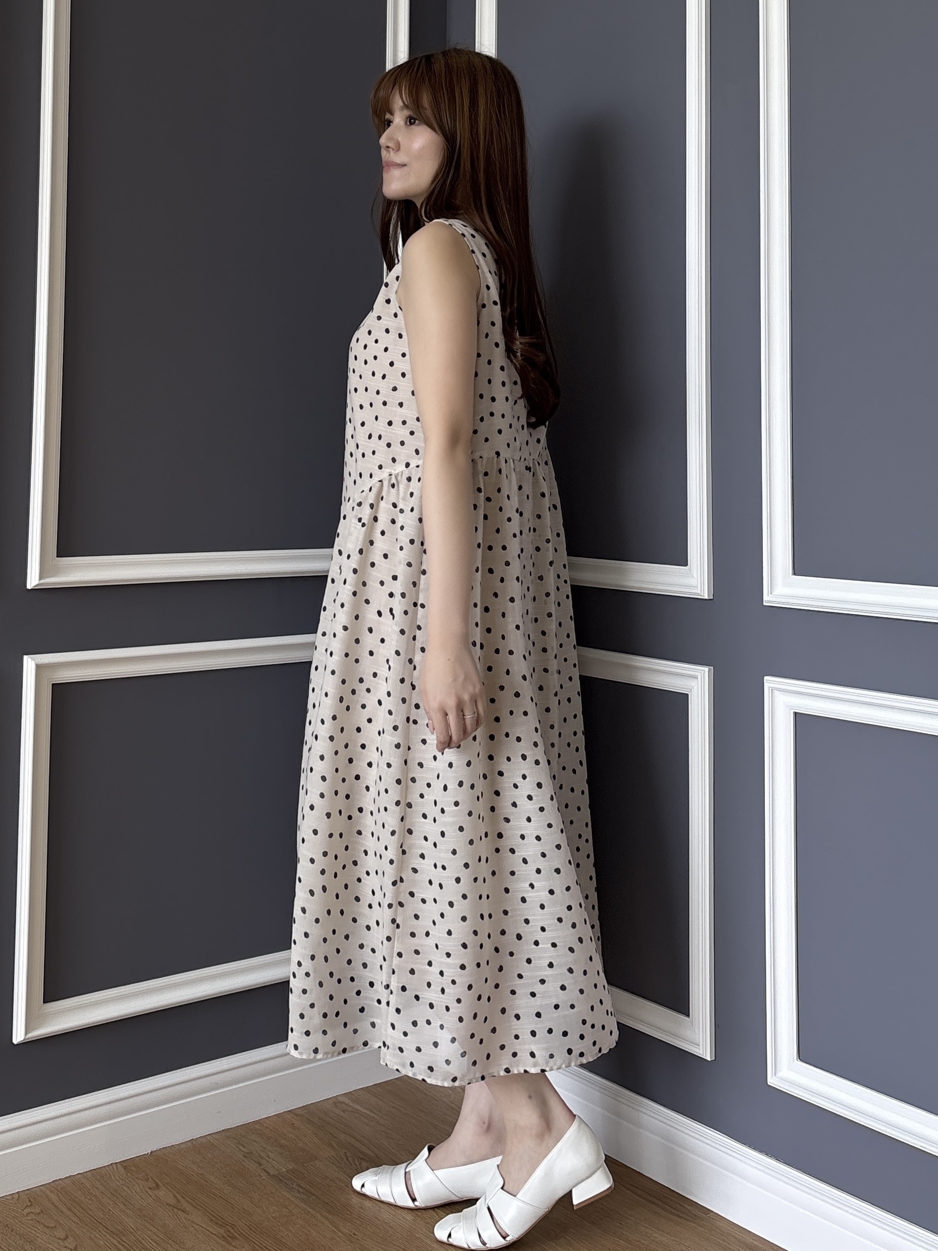 sayaさんの「grove｜大人のシアードットワンピース」を使ったコーディネート