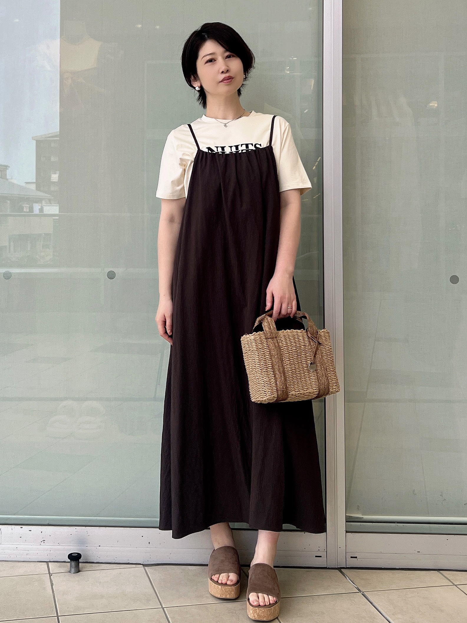 yo-koさんの「OPAQUE.CLIP｜アソートロゴTシャツ【洗濯機OK】」を使ったコーディネート