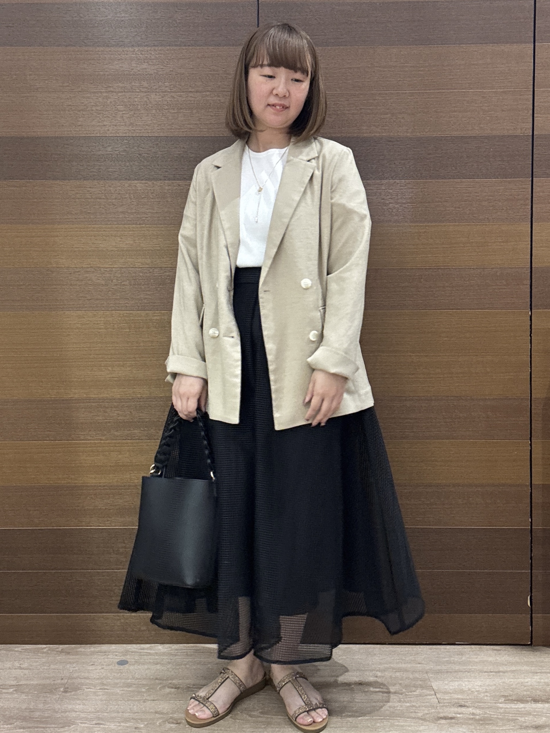 yumeさんの「OPAQUE.CLIP｜【UV／接触冷感】ダブルブレストジャケット《防シワ加工／洗える》」を使ったコーディネート