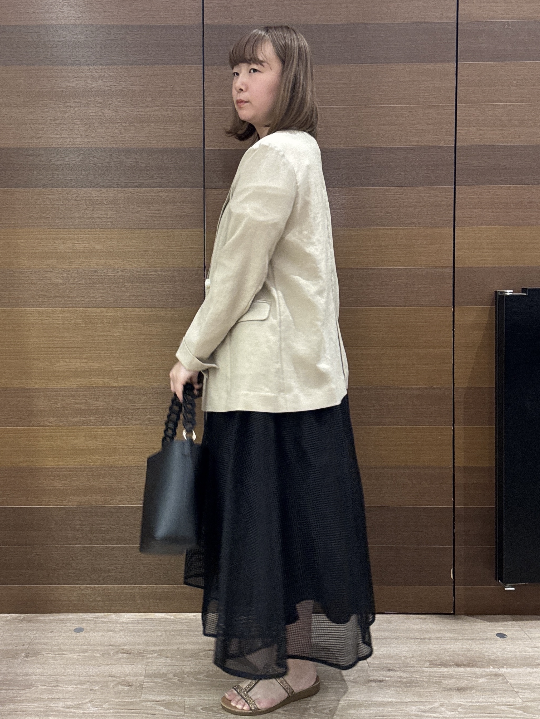 yumeさんの「OPAQUE.CLIP｜【UV／接触冷感】ダブルブレストジャケット《防シワ加工／洗える》」を使ったコーディネート