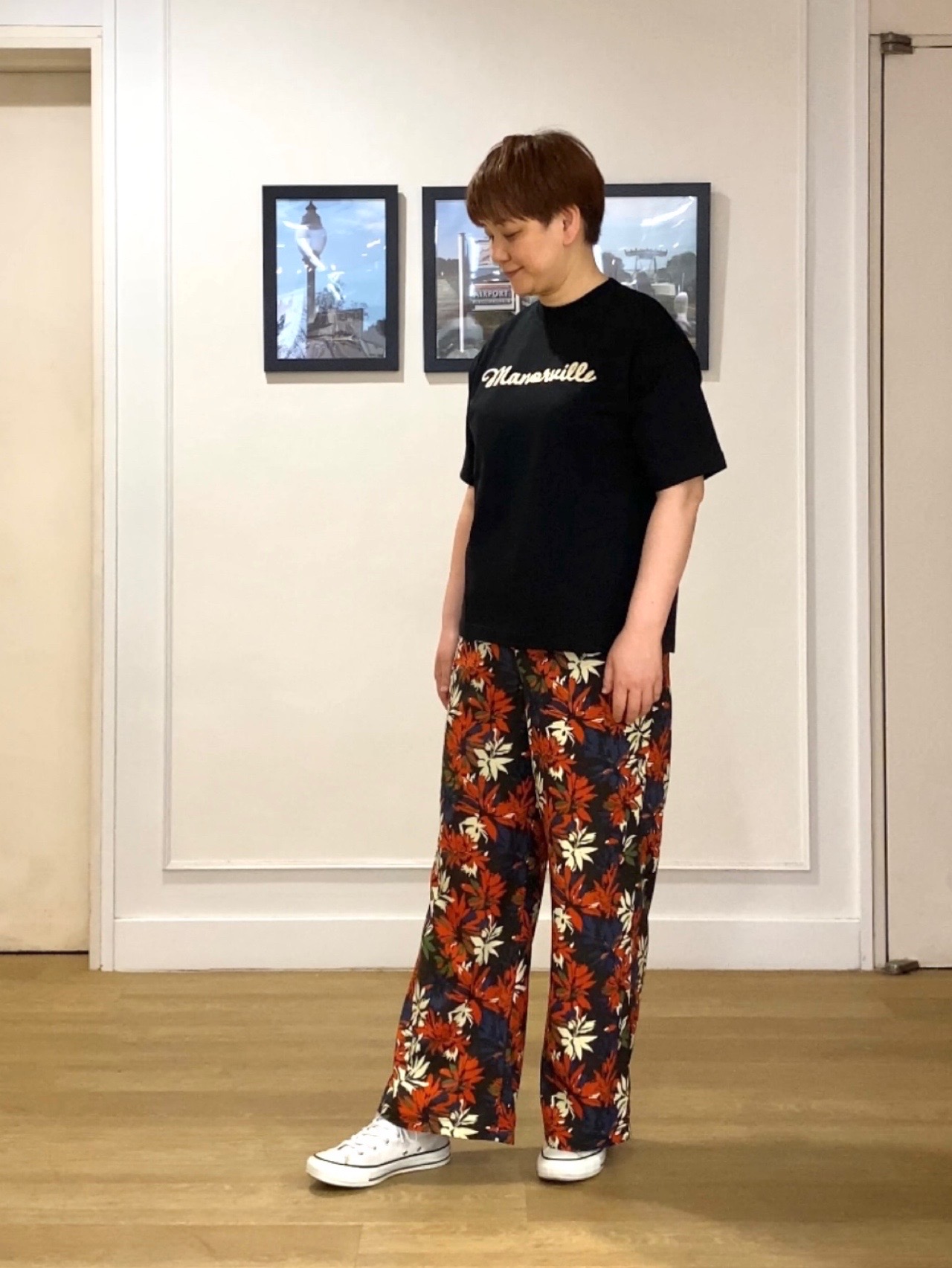 Hiroさんの「Dessin｜ロゴ刺繍ミニ裏毛Ｔシャツ」を使ったコーディネート