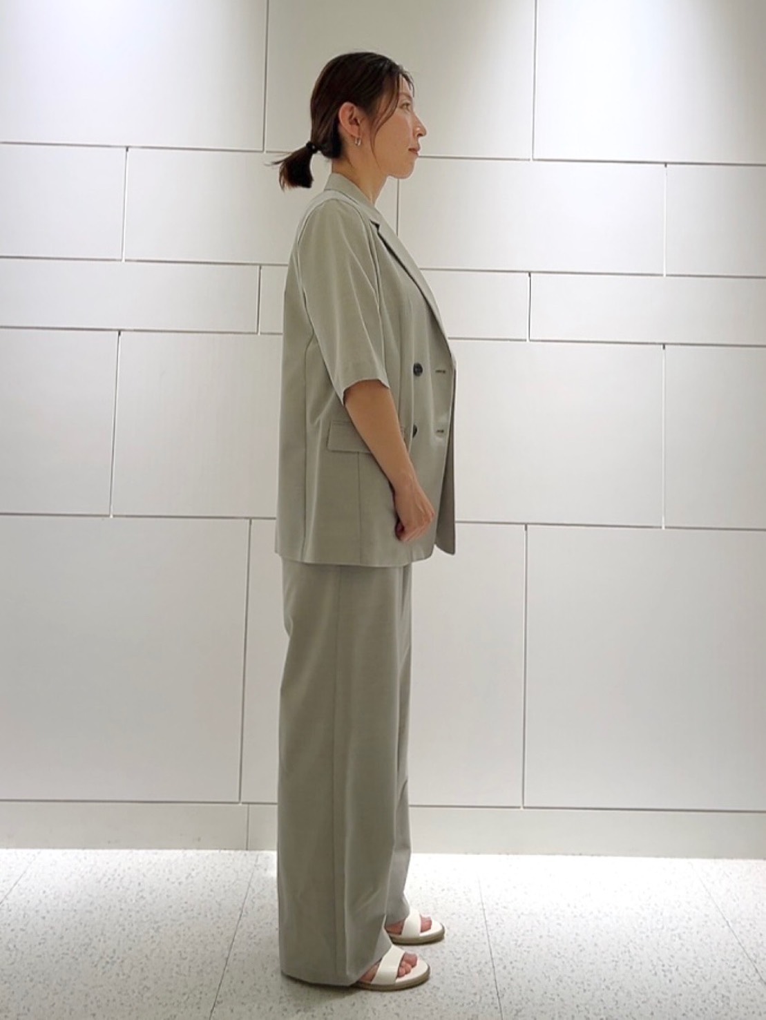 sachiさんの「UNTITLED｜【シワになりにくい/セットアップ可/接触冷感】ハーフスリーブジャケット」を使ったコーディネート
