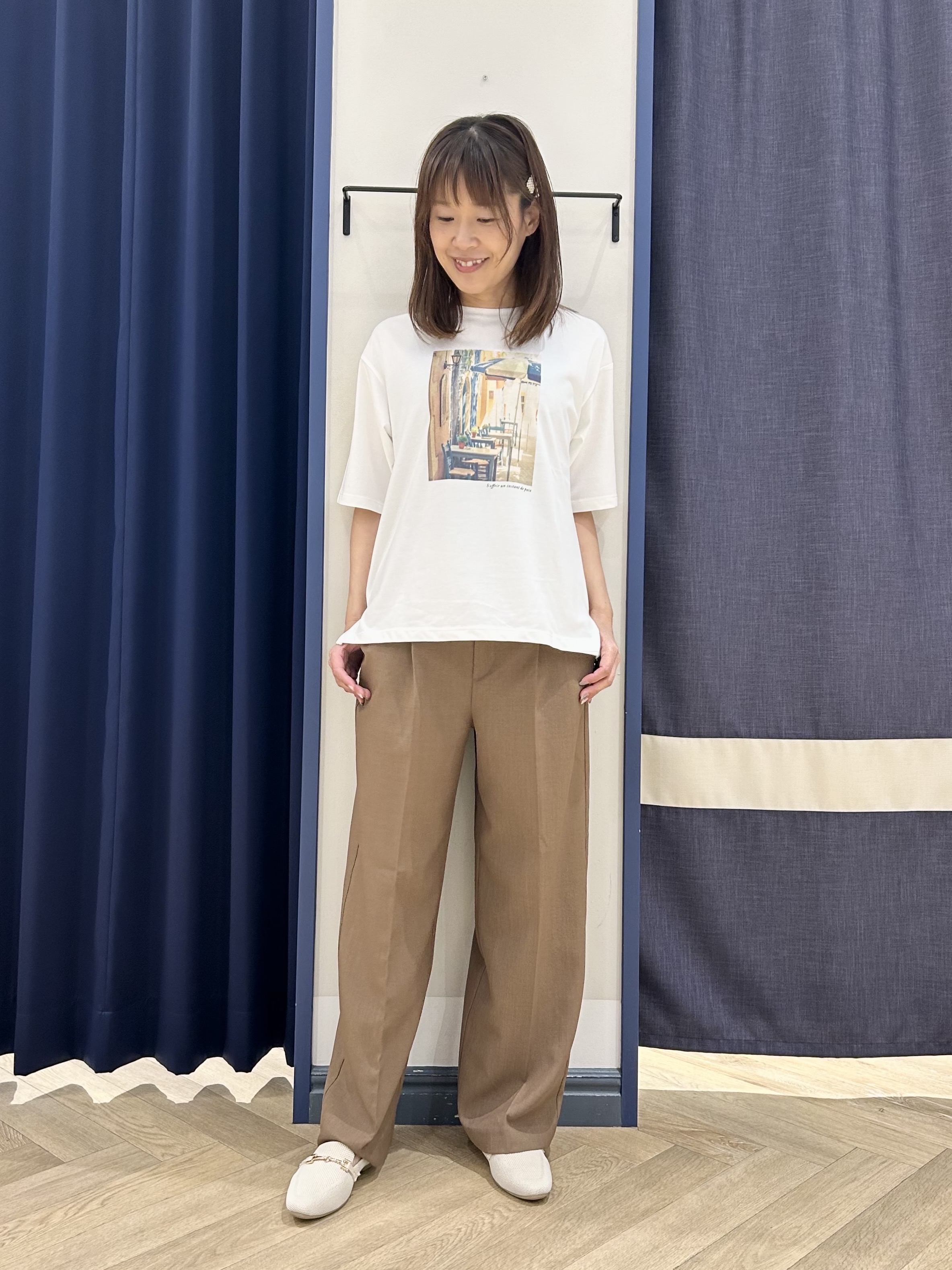 Orikaさんの「grove｜【UVカット/接触冷感】プリントアソート5分袖Tシャツ」を使ったコーディネート