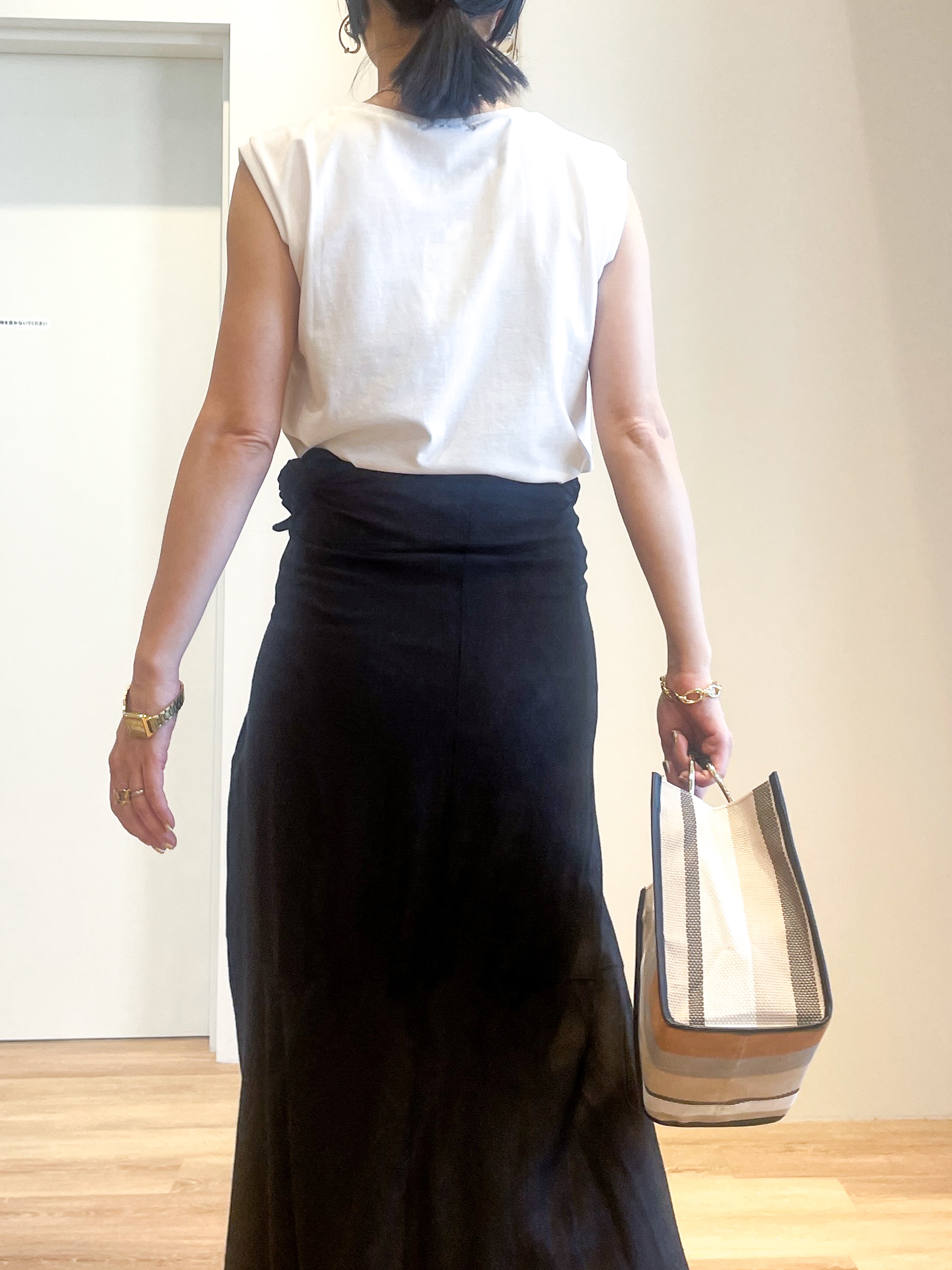 あいさんの「OPAQUE.CLIP｜マルチボーダーアソート ノースリーブTシャツ【洗濯機OK】」を使ったコーディネート