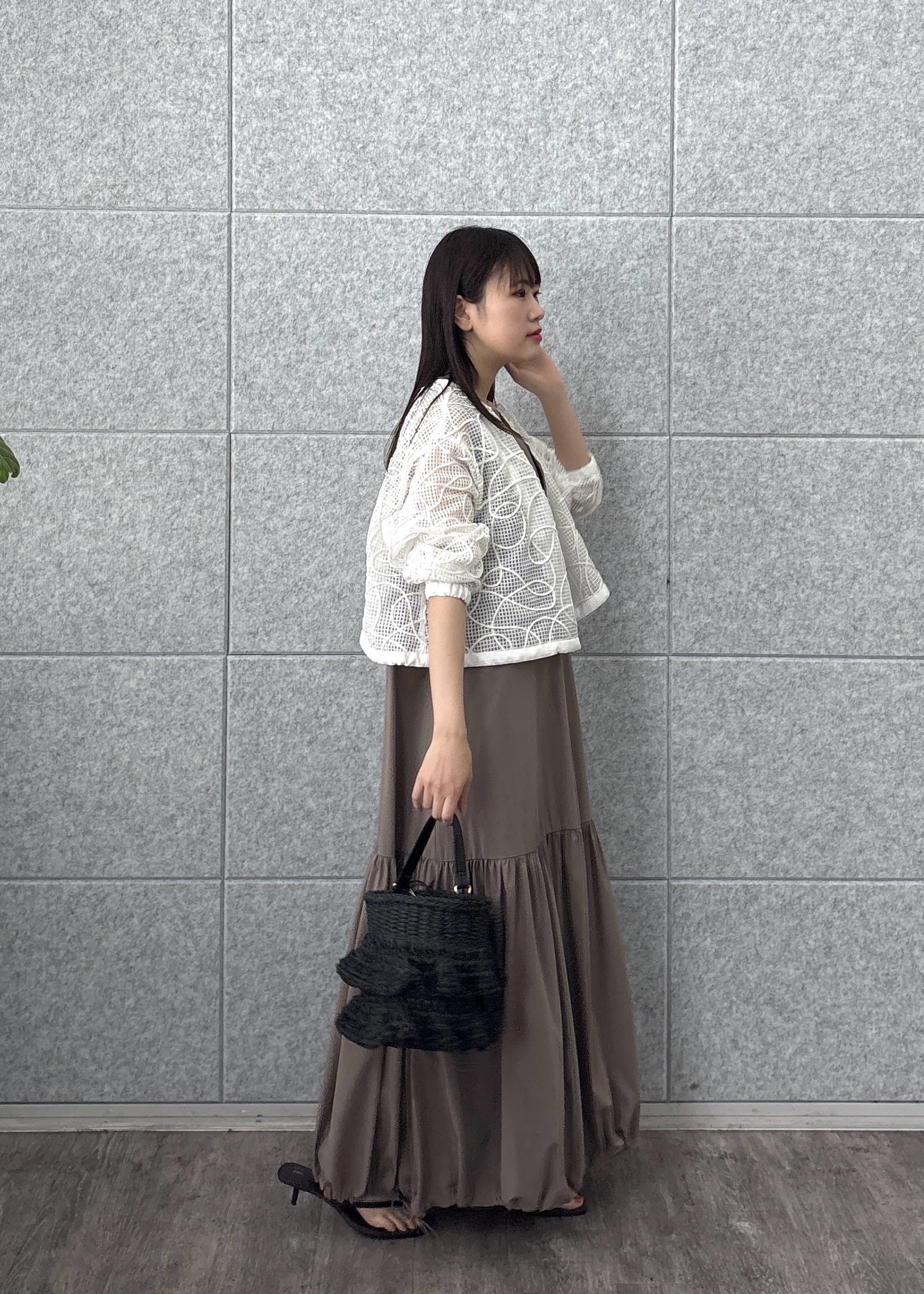 Renoさんの「INDIVI｜アートメッシュブルゾン」を使ったコーディネート