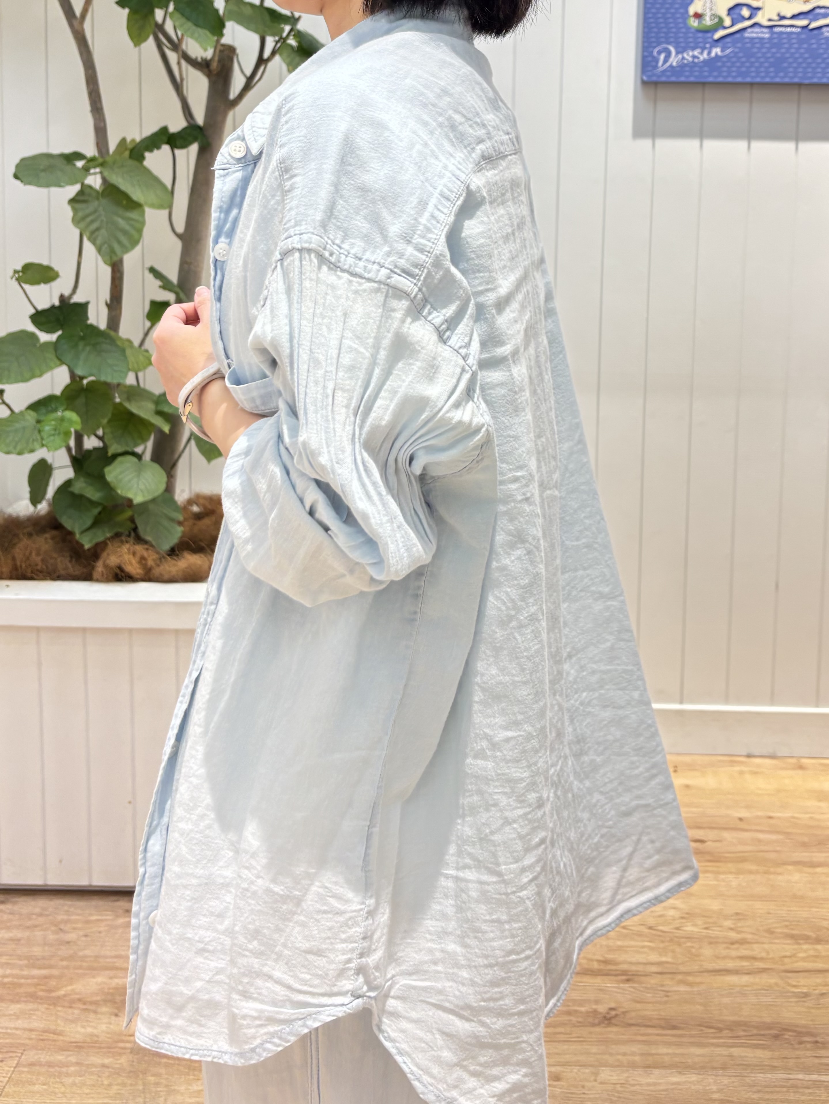 OKADAさんの「Dessin｜【セットアップ可/ウエストゴム】3.8オンスシアーデニムパンツ」を使ったコーディネート