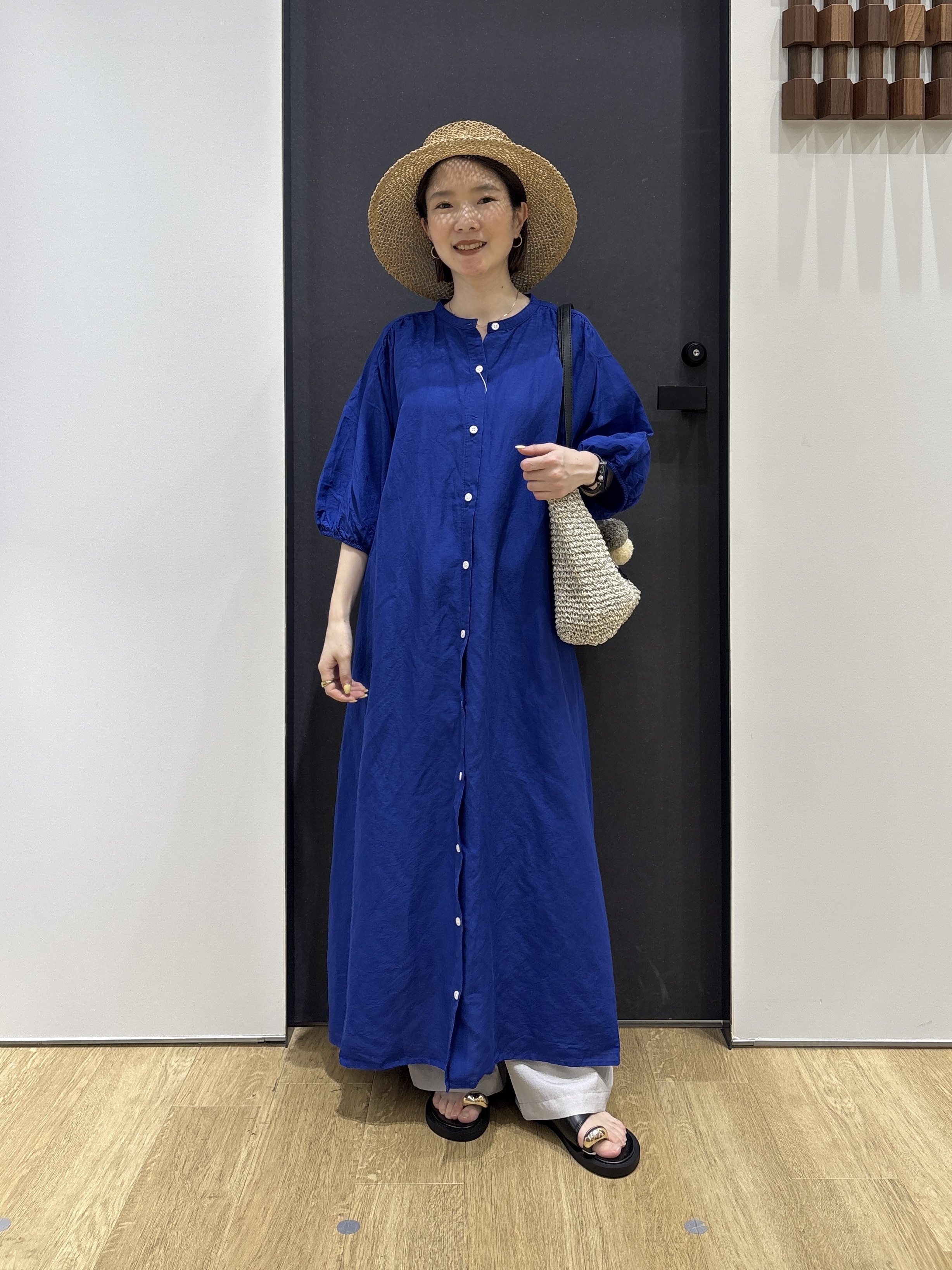 risaさんの「Dessin｜【洗える】リネン混シャツワンピース」を使ったコーディネート