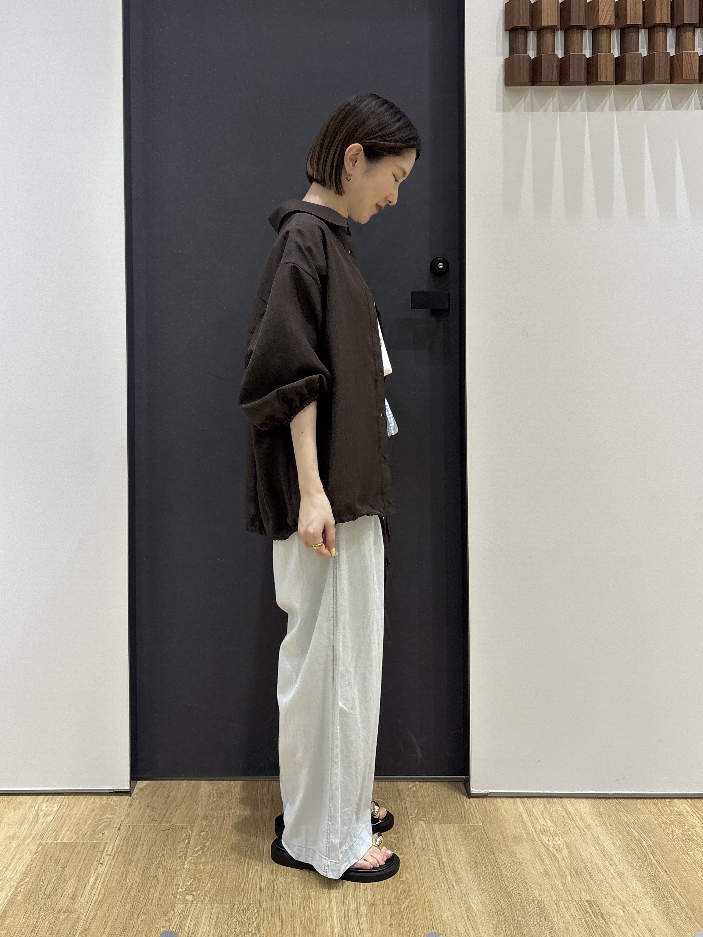 risaさんの「Dessin｜【UVカット/接触冷感】ドロストシャツブラウス」を使ったコーディネート