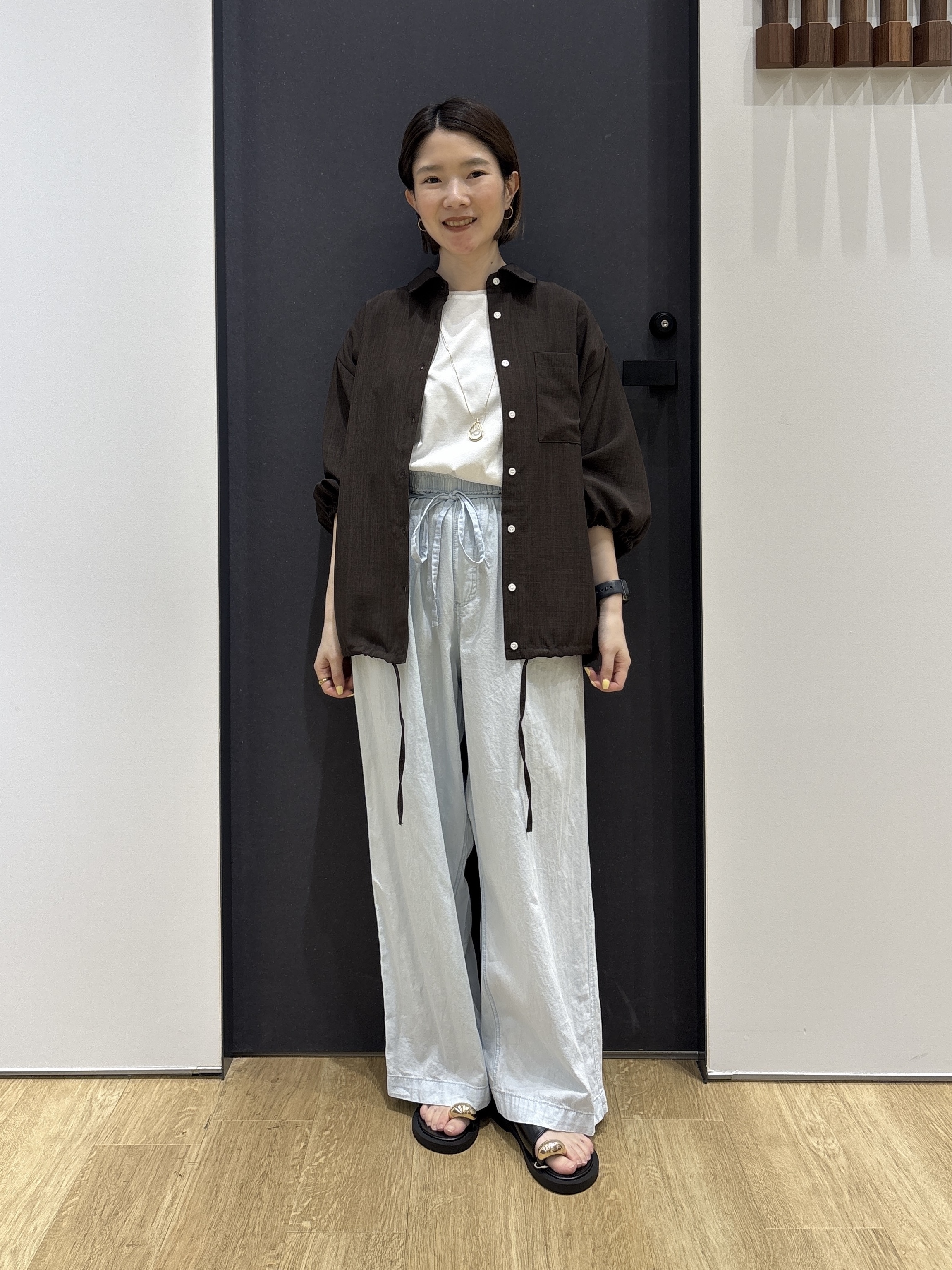 risaさんの「Dessin｜【UVカット/接触冷感】ドロストシャツブラウス」を使ったコーディネート