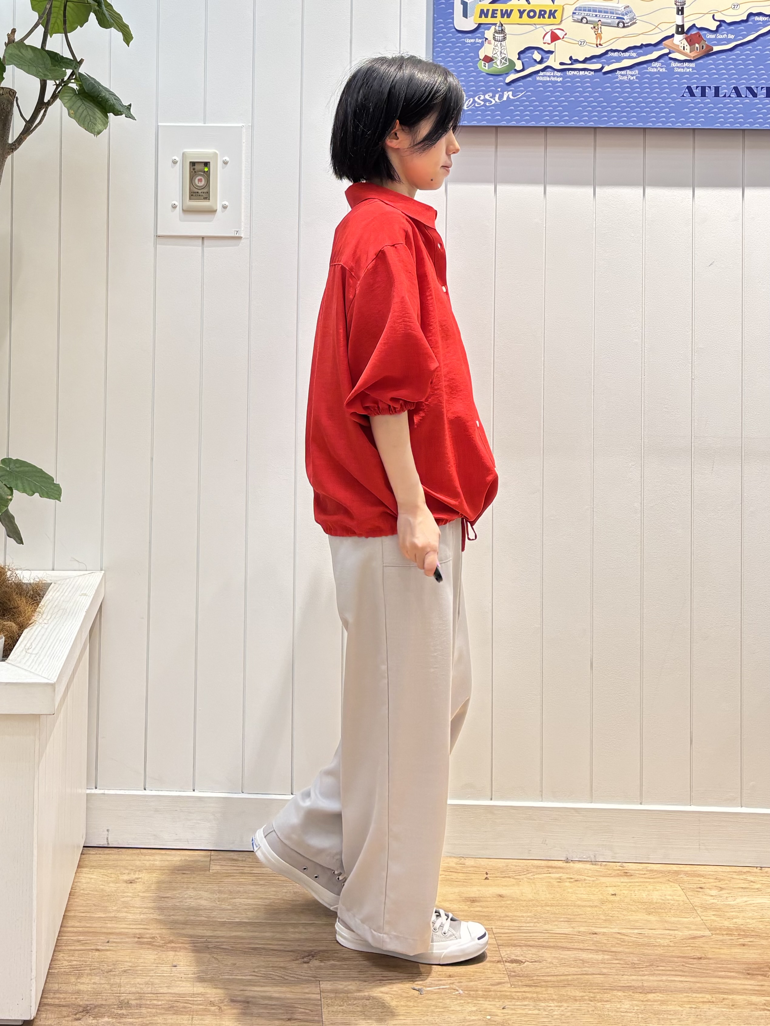 OKADAさんの「Dessin｜【UVカット/接触冷感】ドロストシャツブラウス」を使ったコーディネート